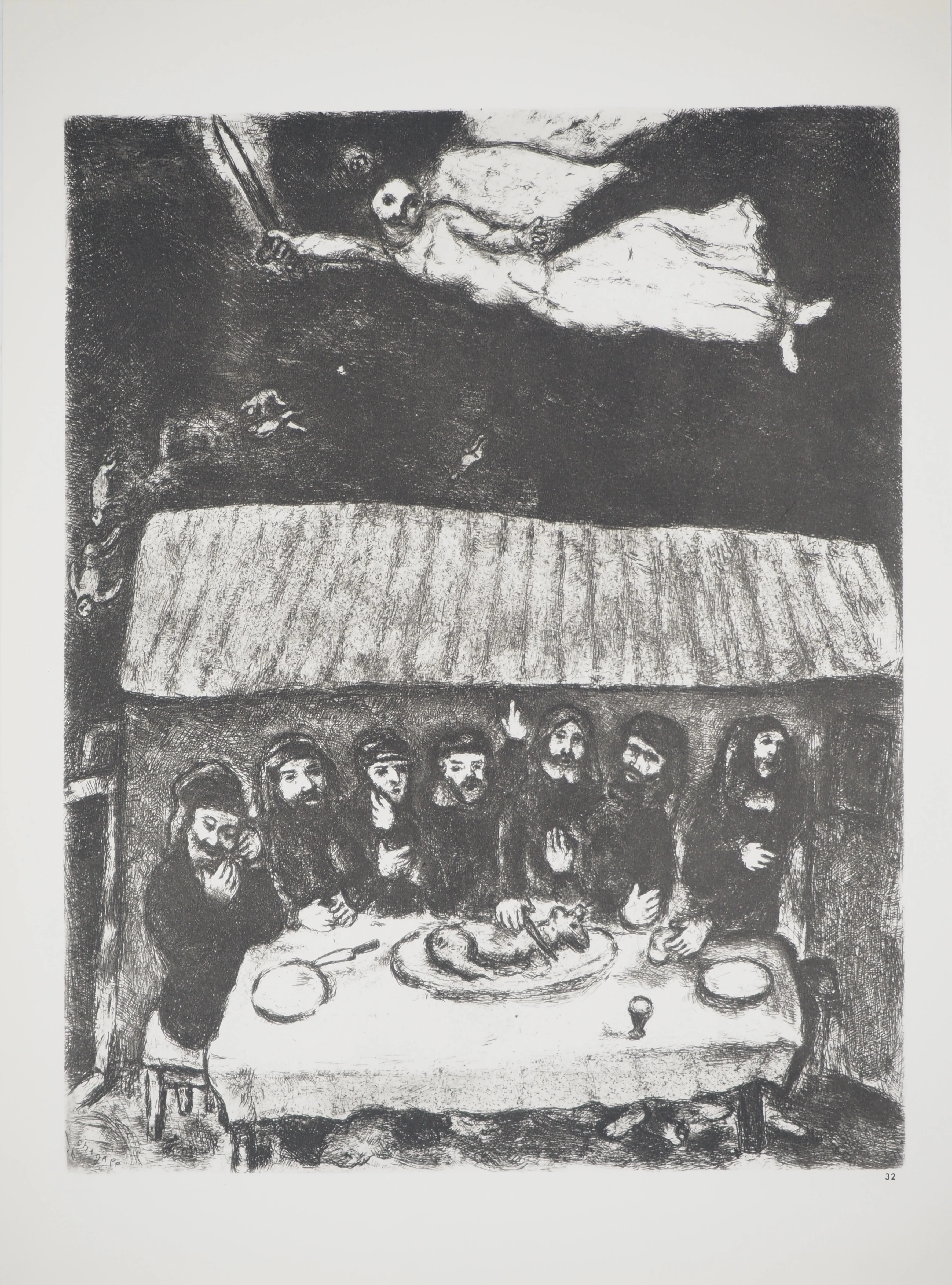 Marc CHAGALL : L'agneau de la Pâque, Héliogravure originale signée