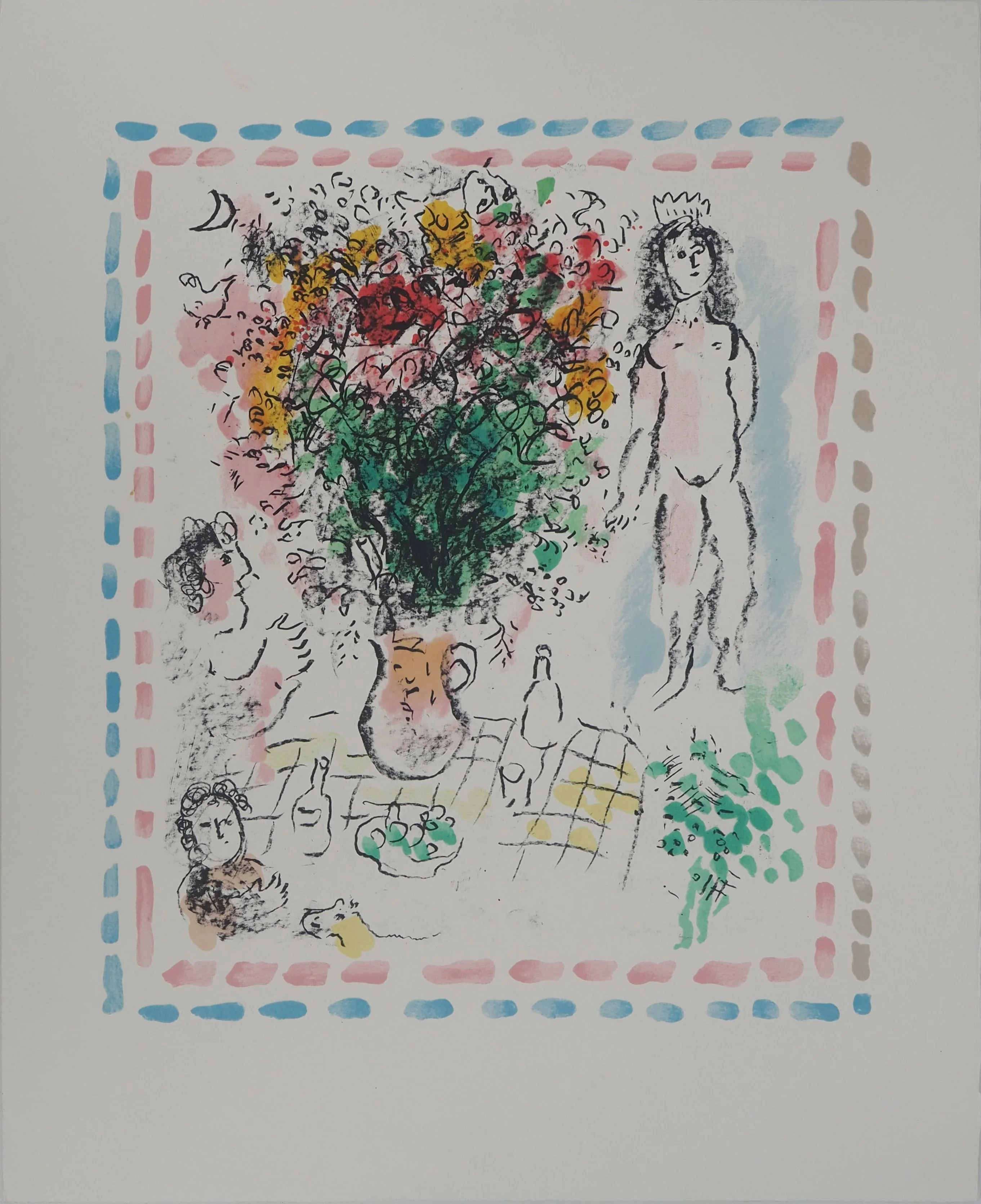 Marc CHAGALL : Le Bouquet de la Reine, Lithographie originale