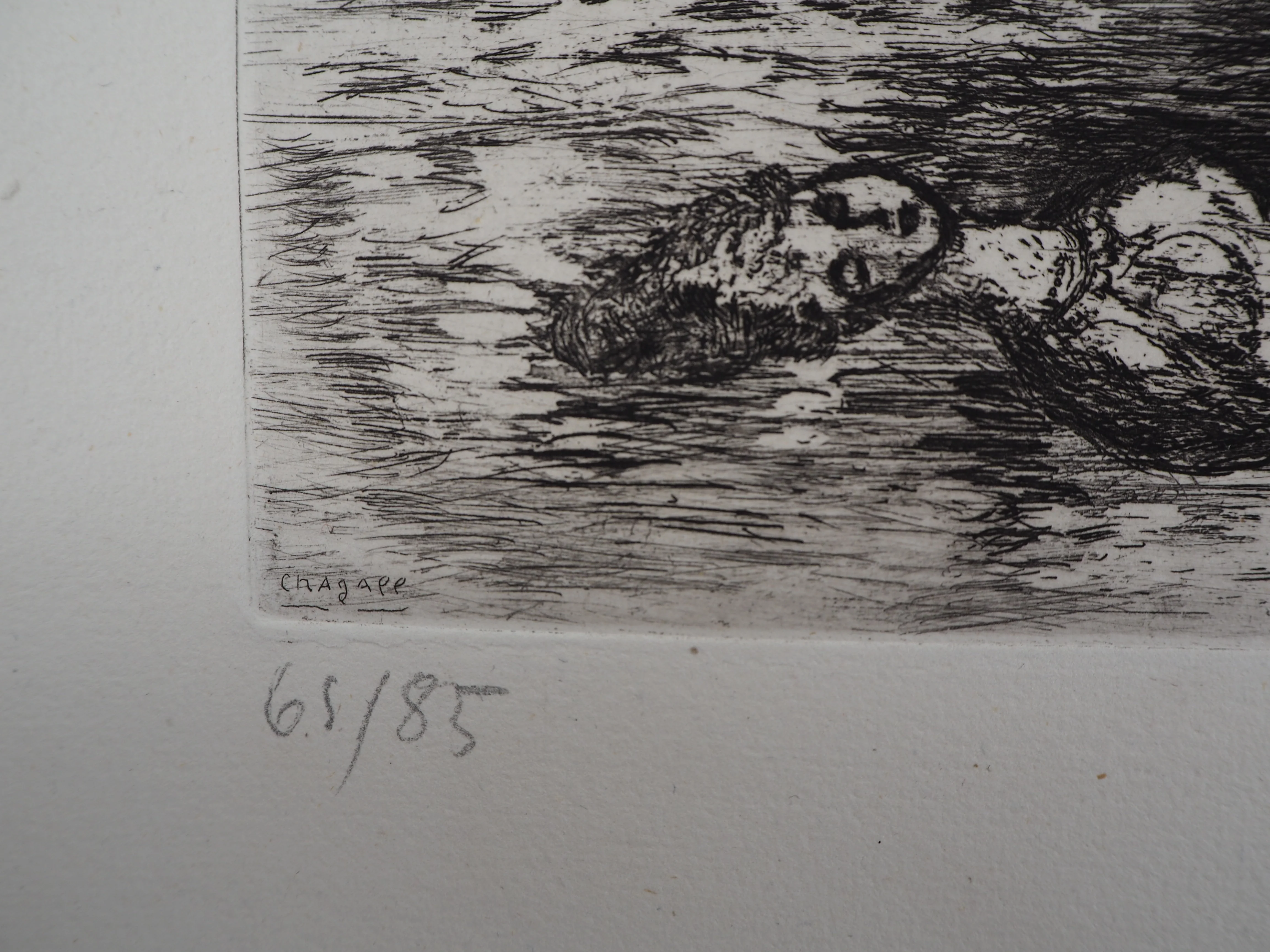Marc CHAGALL : La femme noyée, Gravure originale signée - Image 6