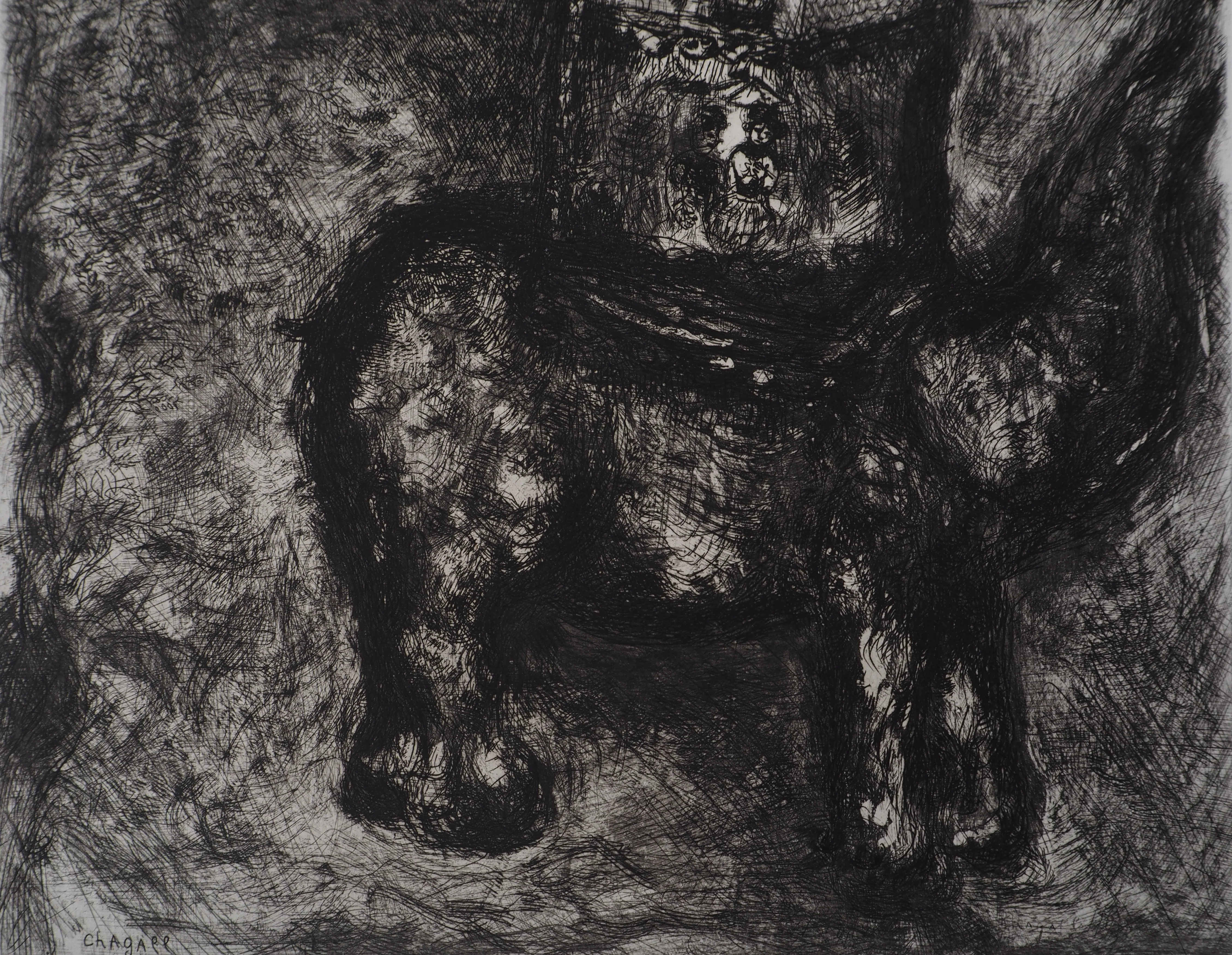 Marc CHAGALL : Le rat et l'éléphant, Gravure originale signée - Image 6