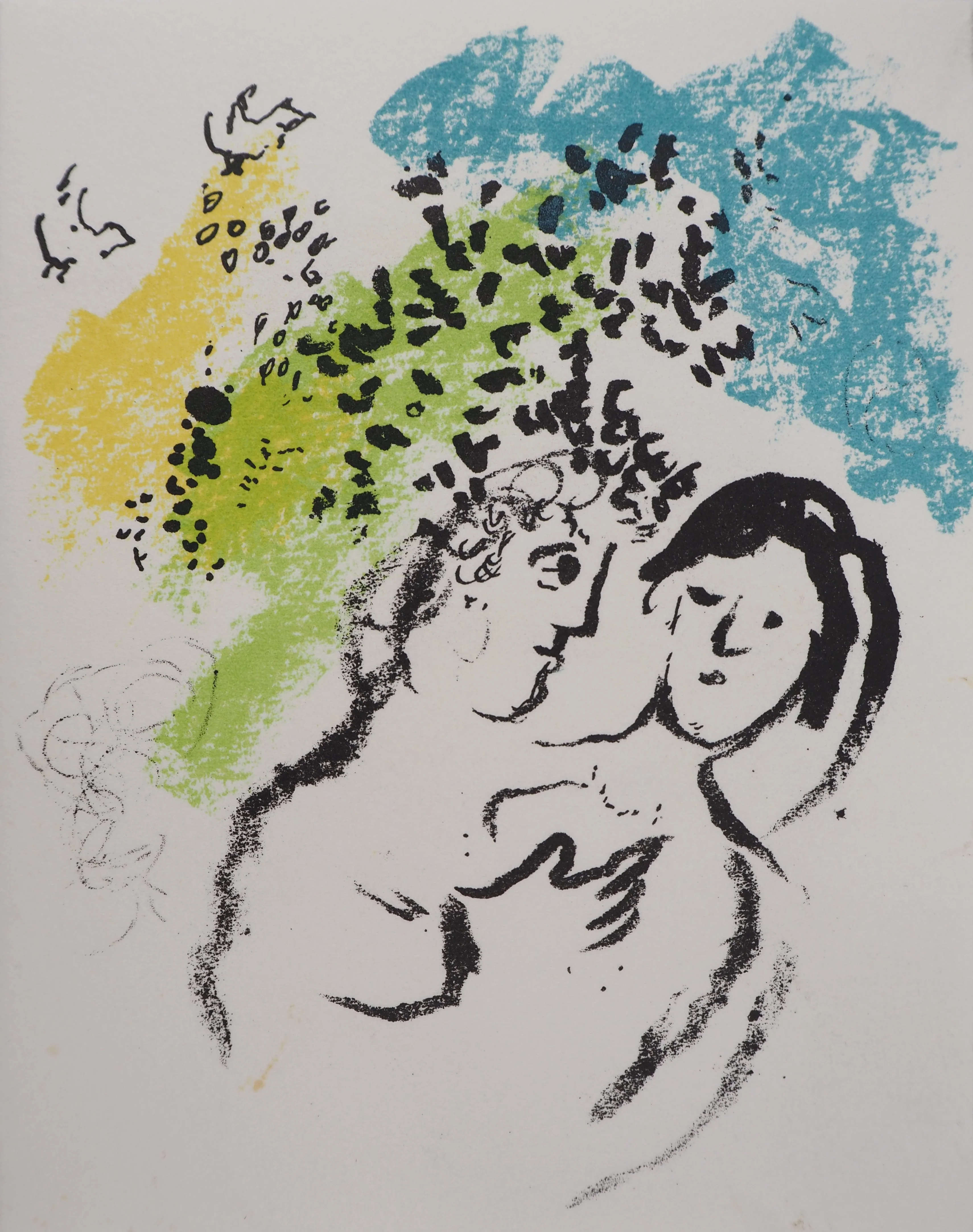Marc CHAGALL : Les amoureux, rêverie, Lithographie originale