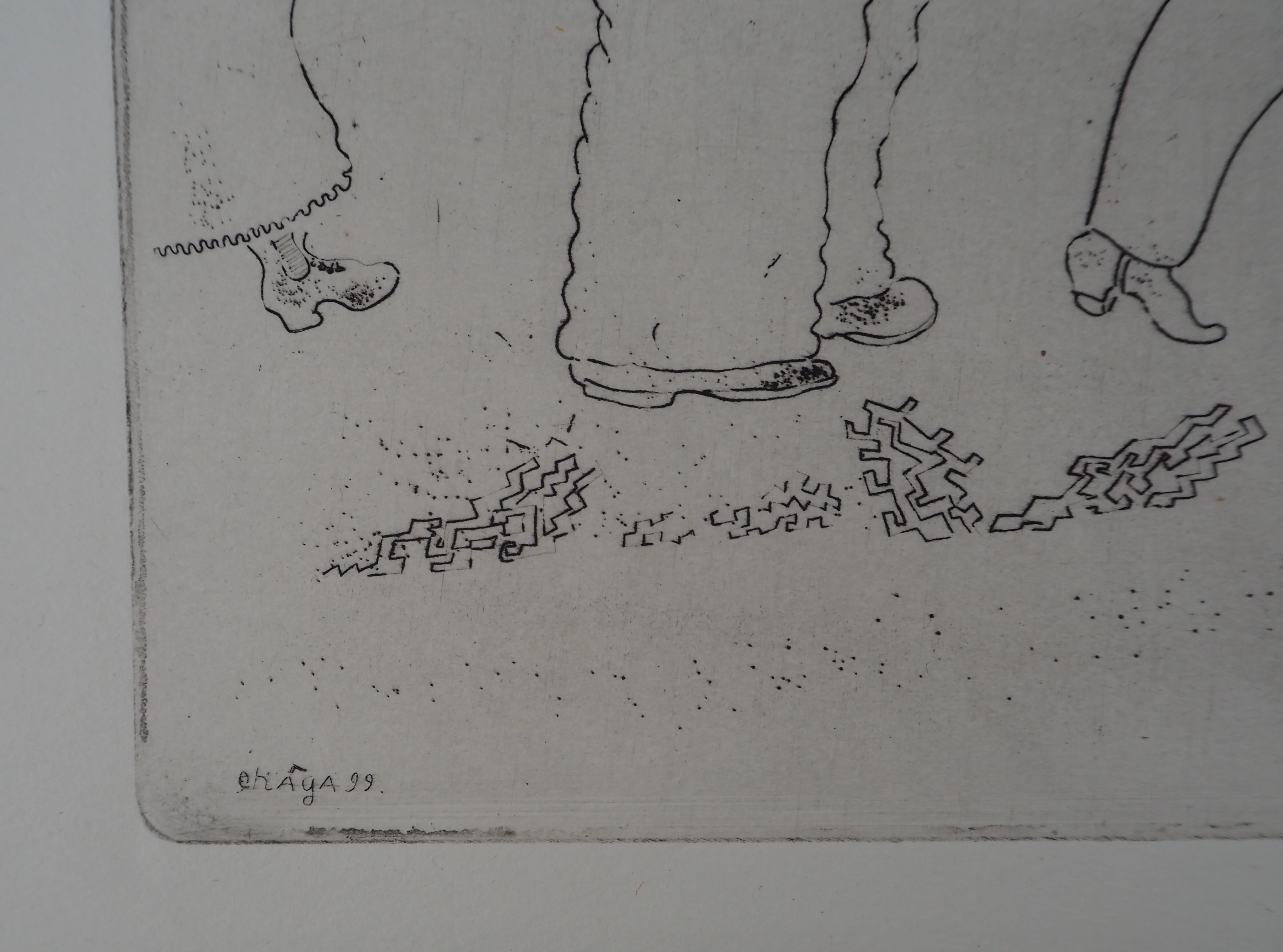 Marc CHAGALL : L'heure du dîner, Gravure originale signée - Image 2