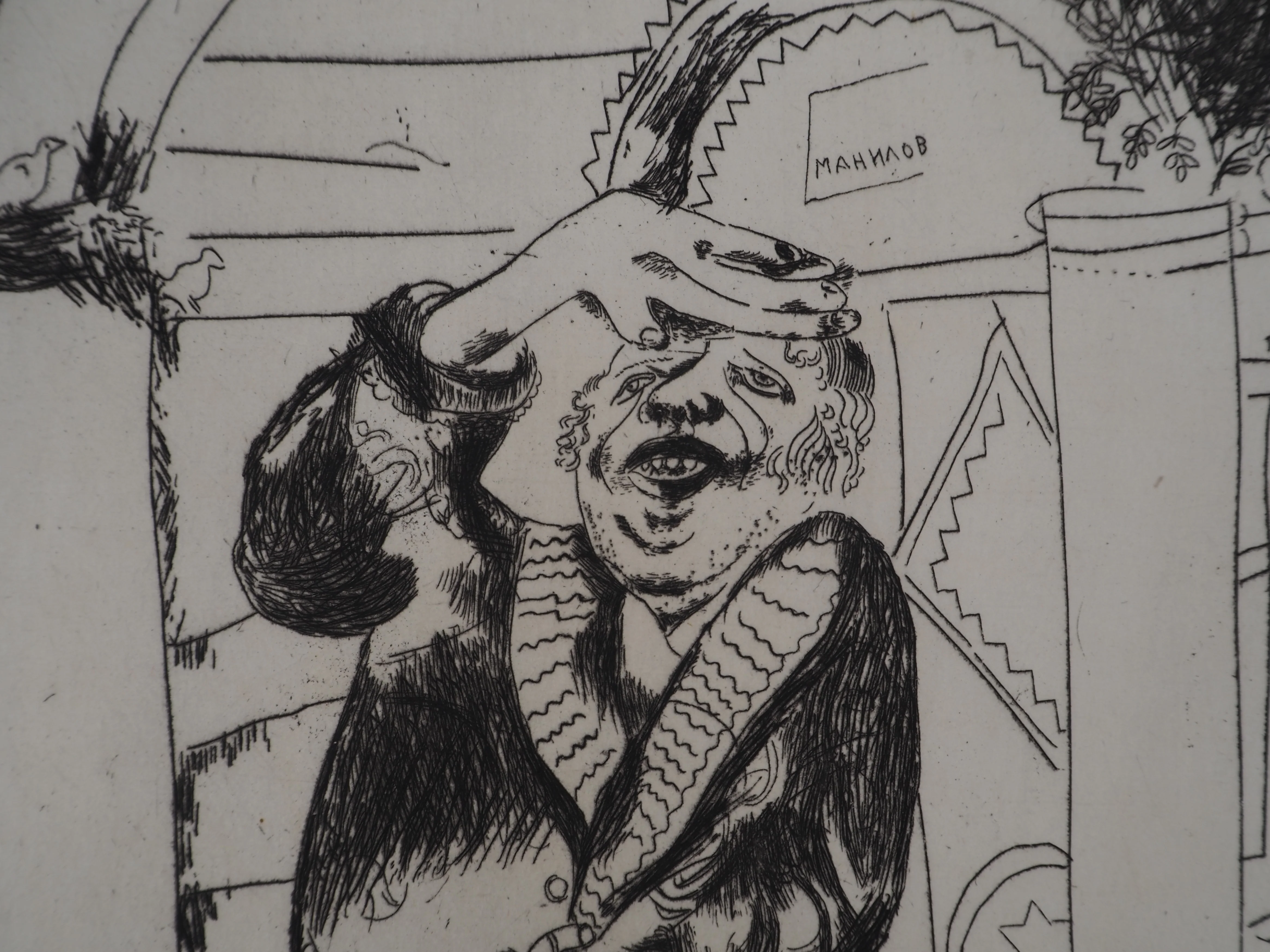 Marc CHAGALL : Manilov, Gravure originale signée - Image 6