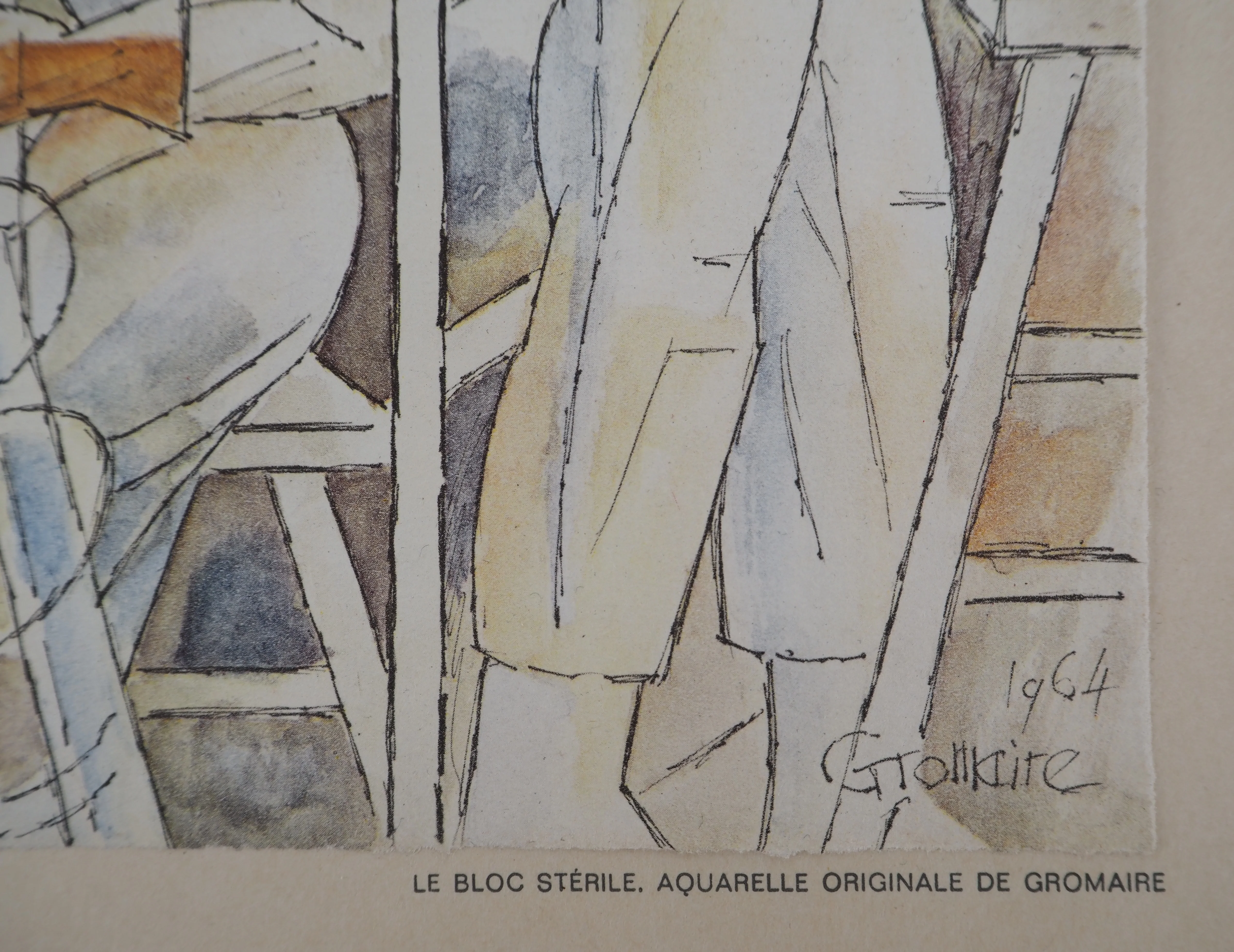 Marcel GROMAIRE : Infirmières au laboratoire, Lithographie signée - Image 3