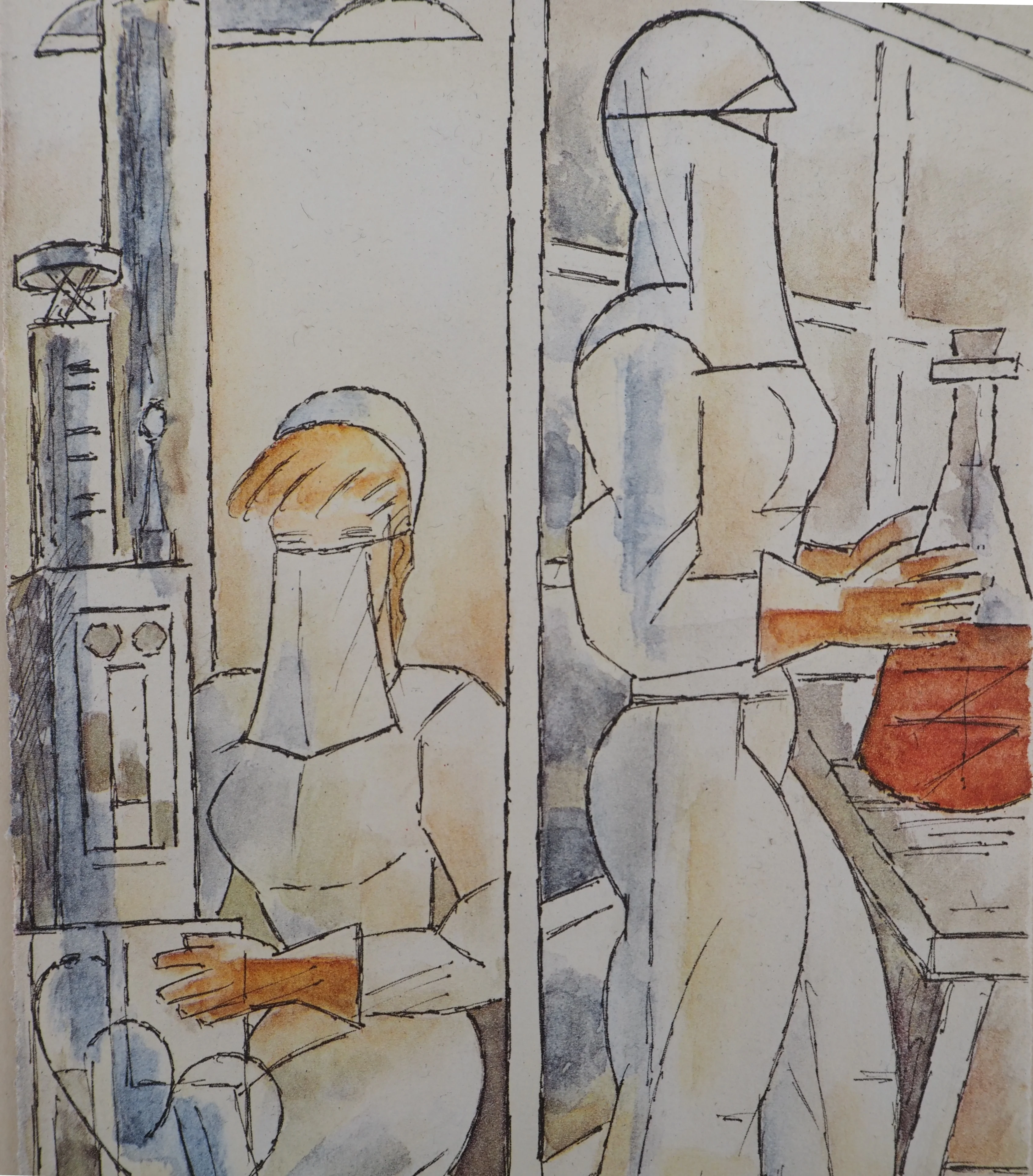 Marcel GROMAIRE : Infirmières au laboratoire, Lithographie signée - Image 4