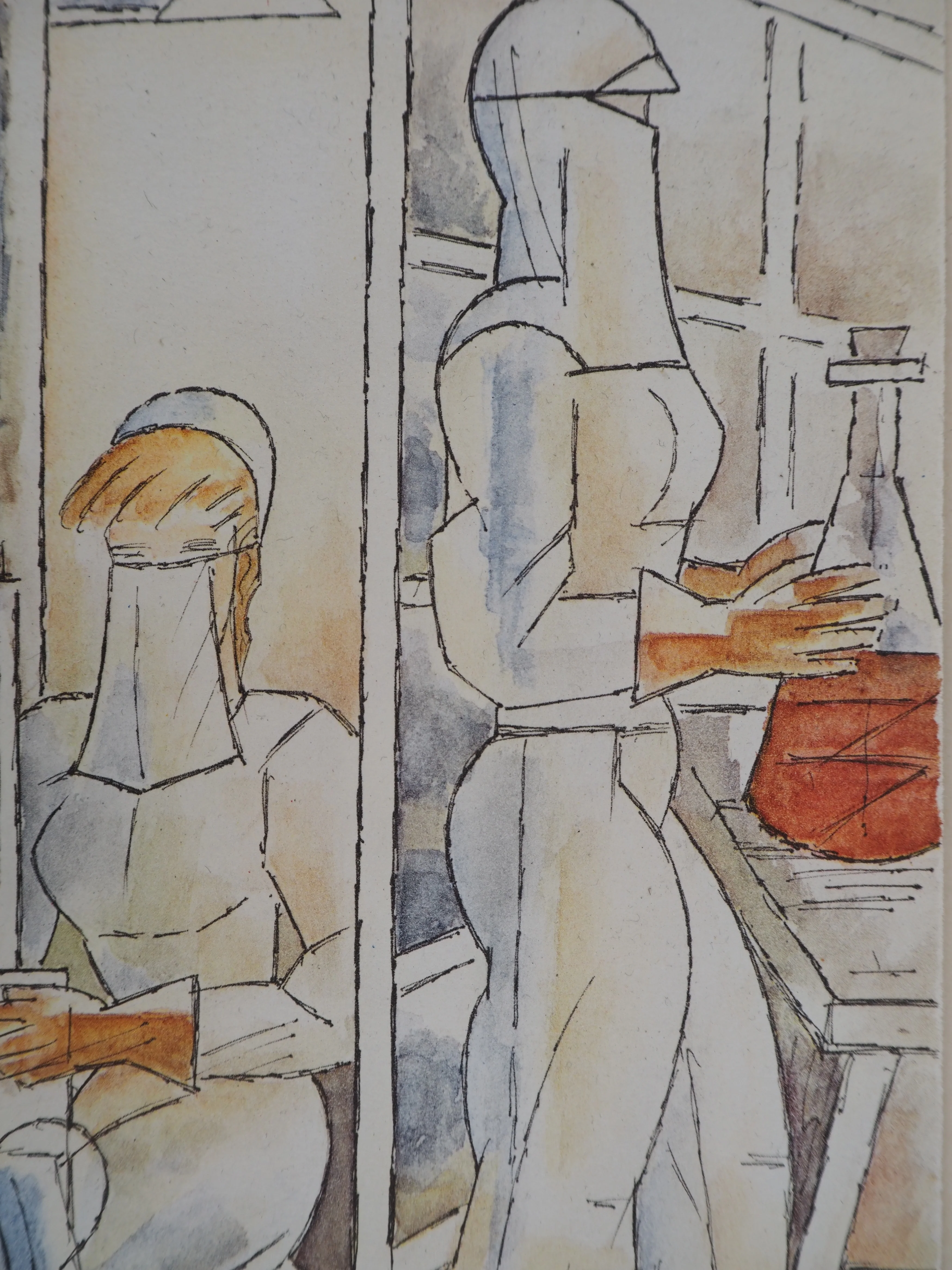 Marcel GROMAIRE : Infirmières au laboratoire, Lithographie signée - Image 6