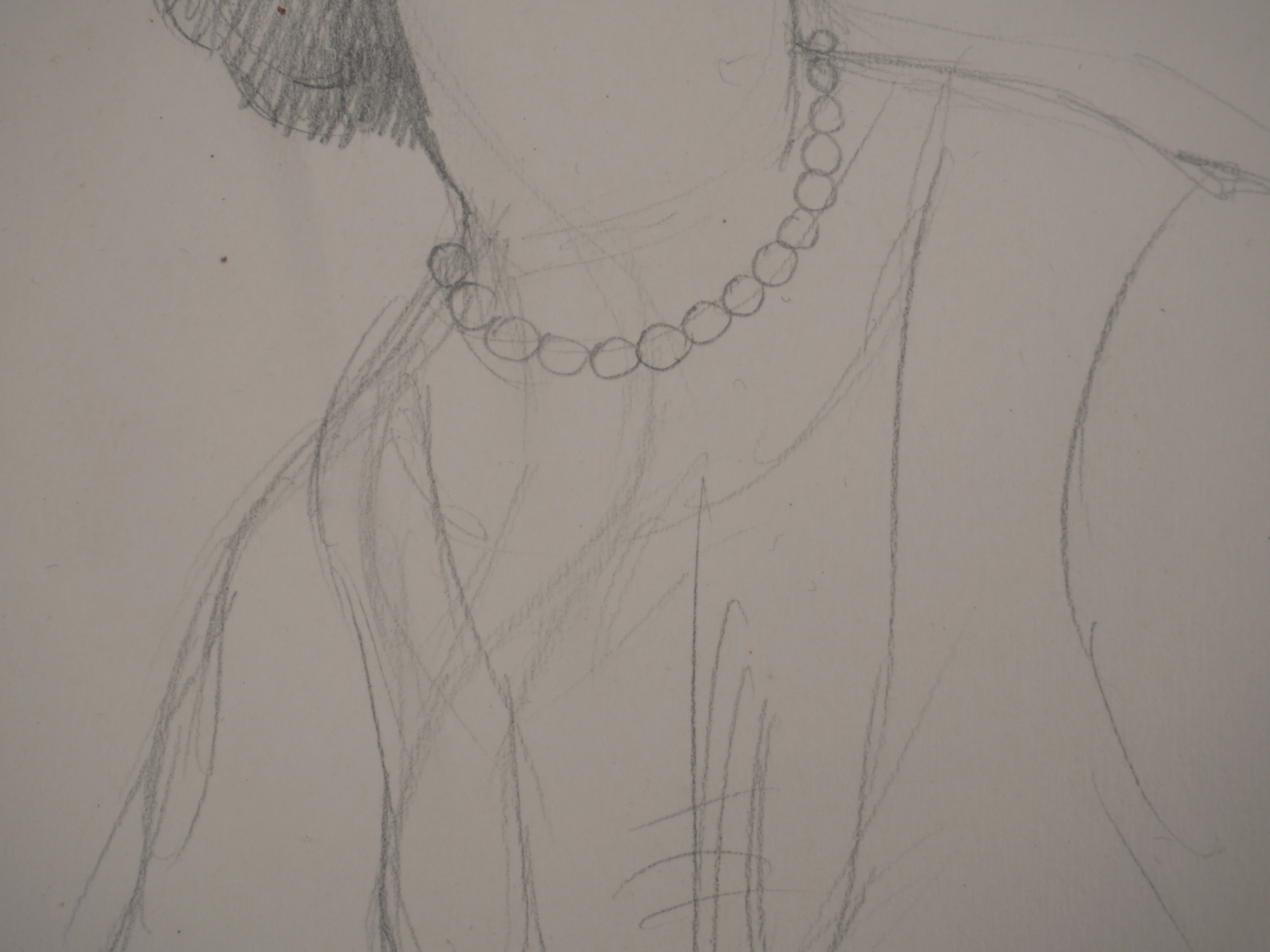 Marie LAURENCIN : Portrait en habit de soirée, Dessin original signé - Image 4