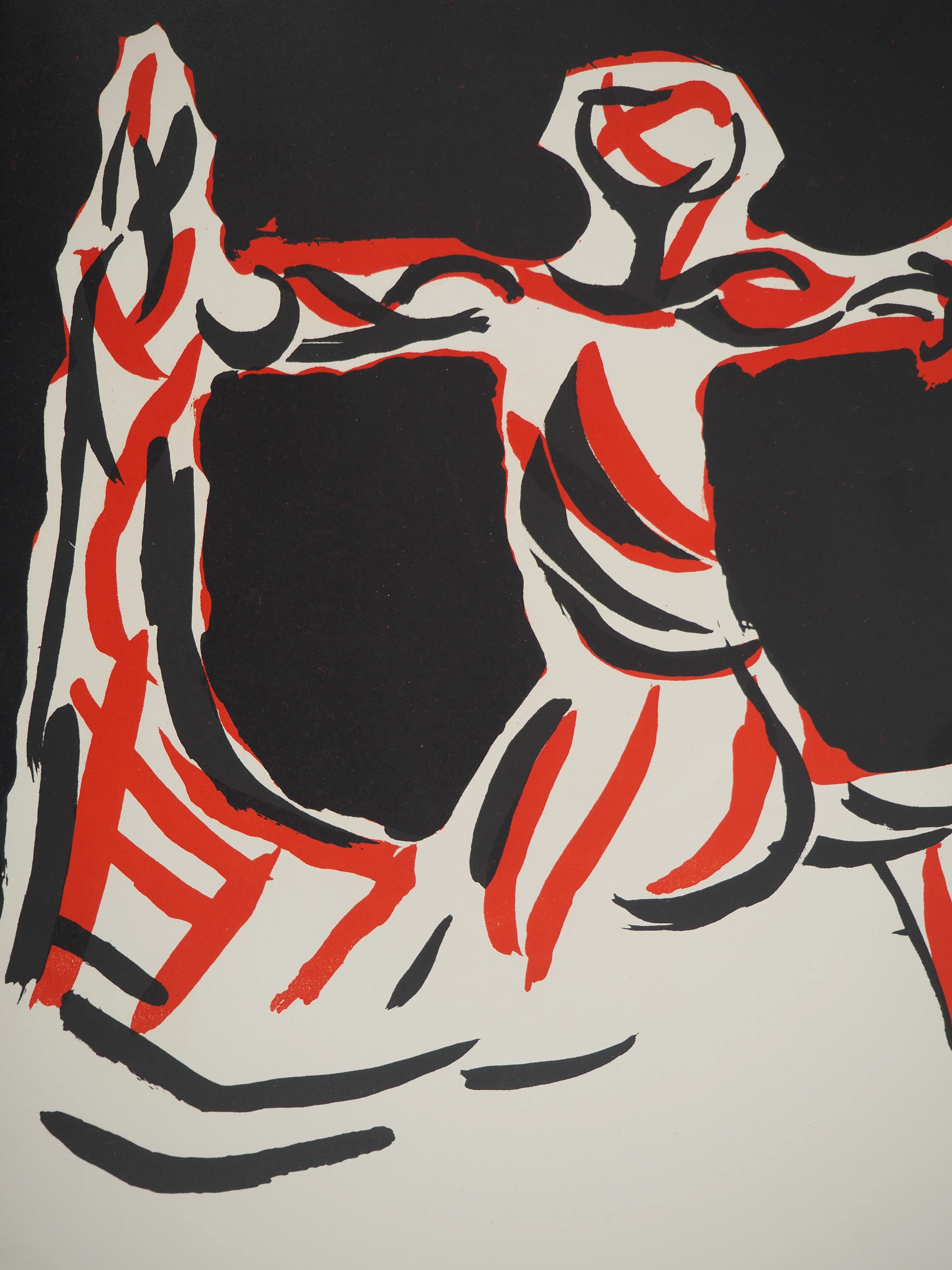 Marino MARINI : Cavalier rouge et noir, Lithographie originale - Image 2