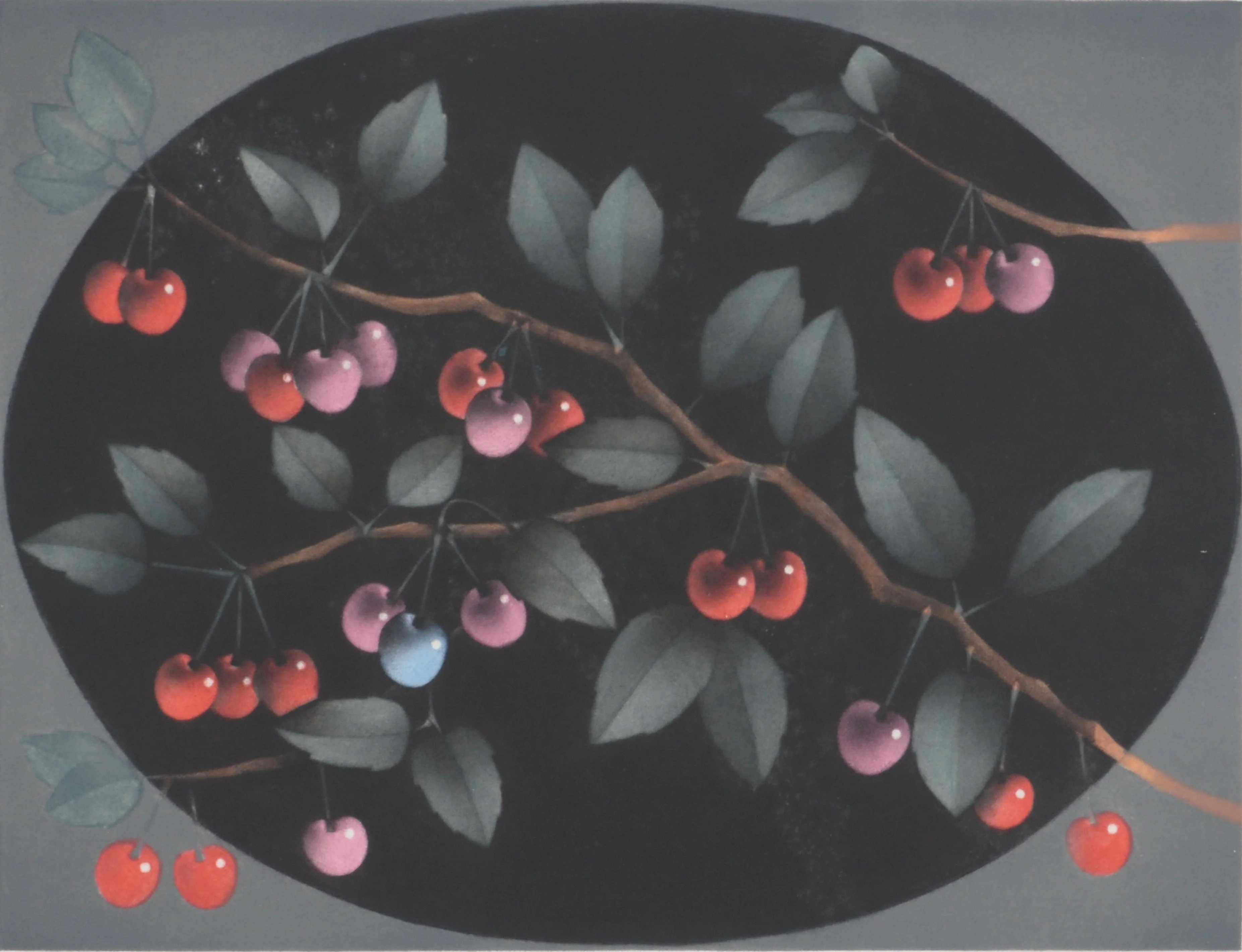 Mario AVATI : Les cerises, Pourquoi bleue, Gravure originale signée - Image 3
