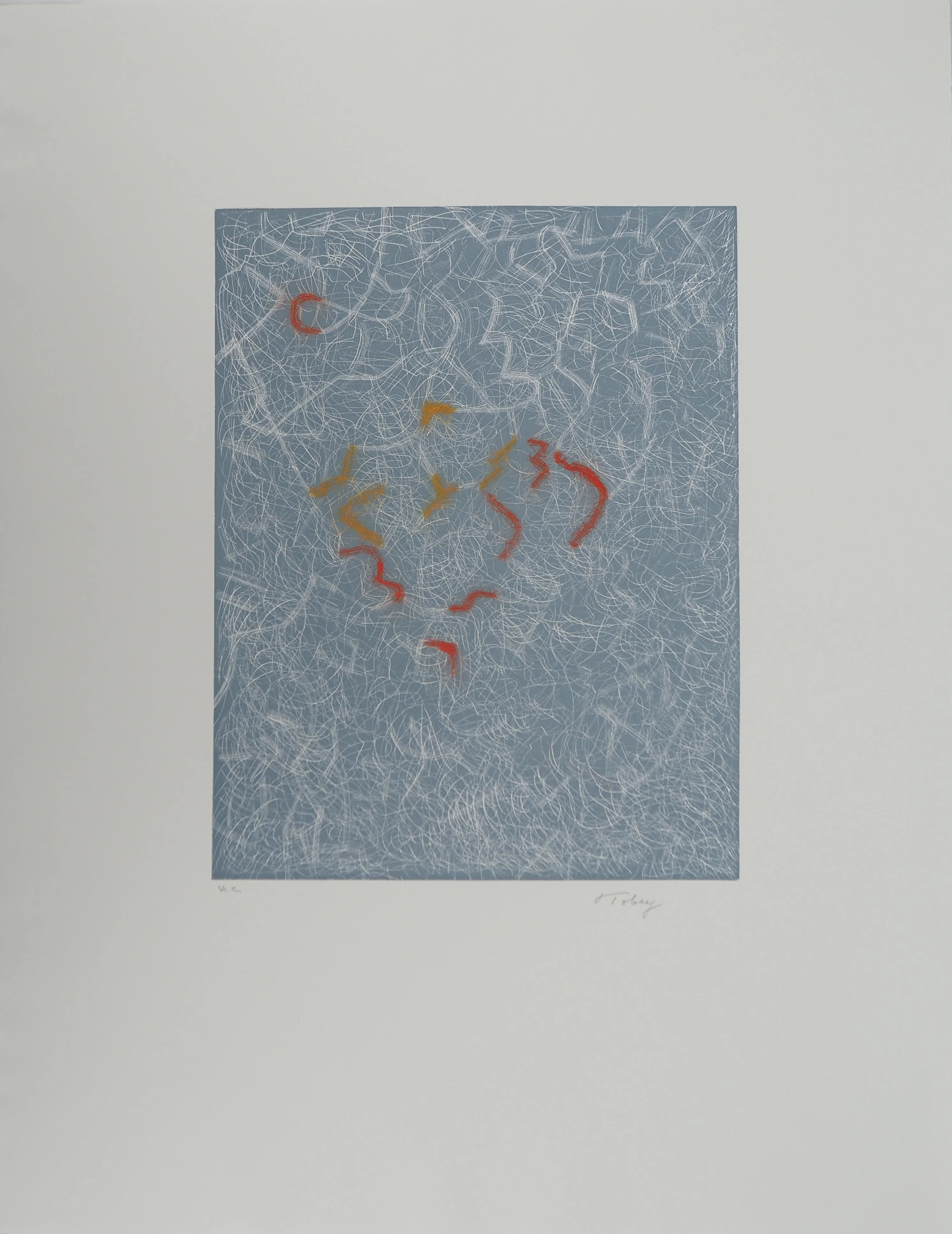 Mark TOBEY : Lignes suspendues, Lithographie originale signée