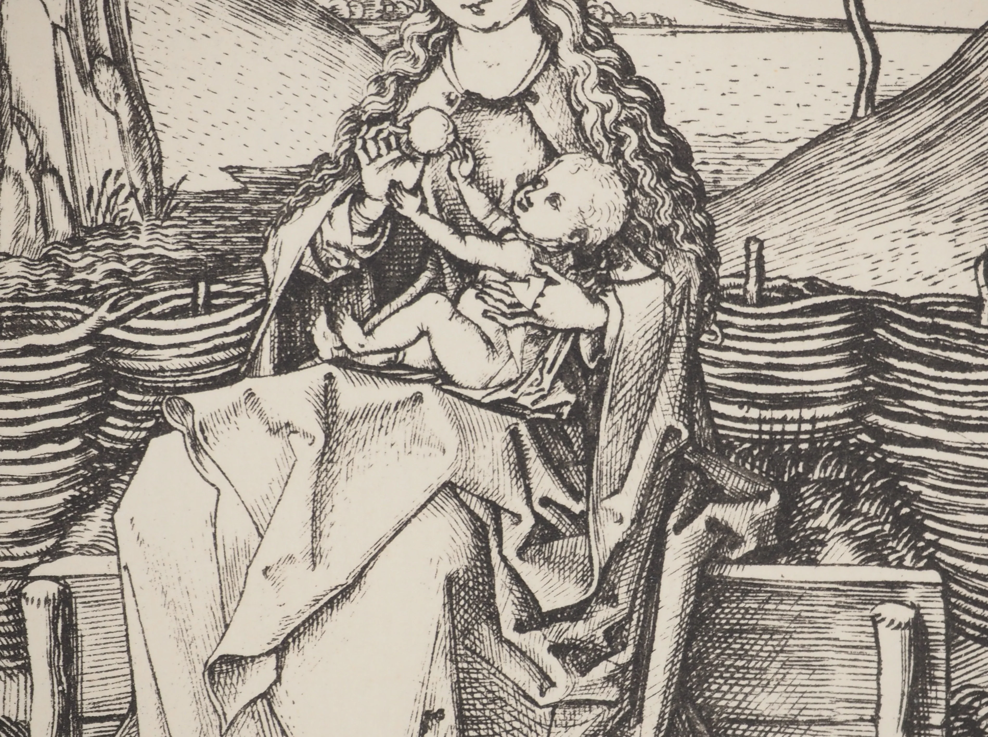 Martin SCHONGAUER : La Madone et l'enfant Jésus, Gravure signée - Image 5