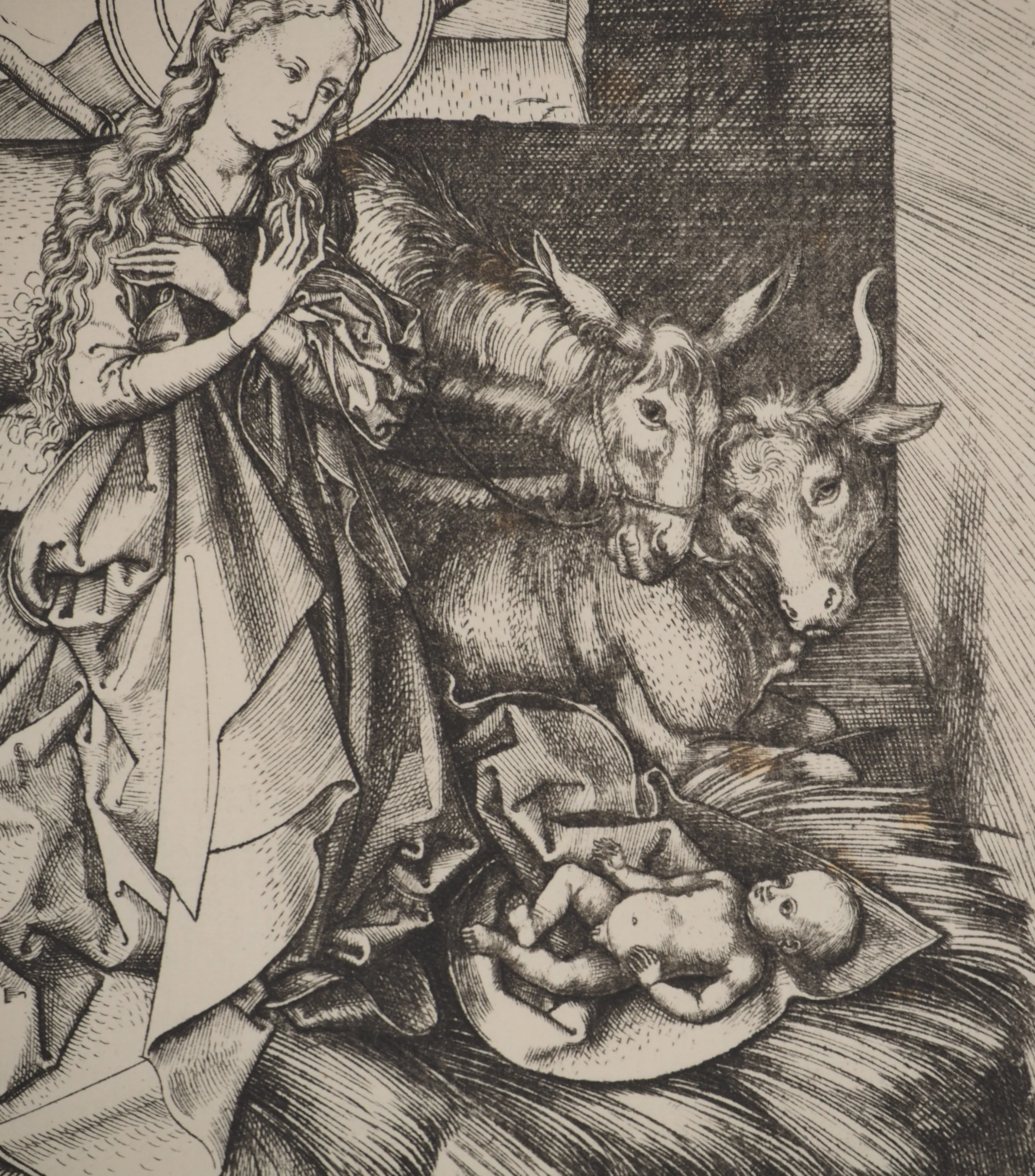 Martin SCHONGAUER : La Nativité, Gravure signée - Image 5