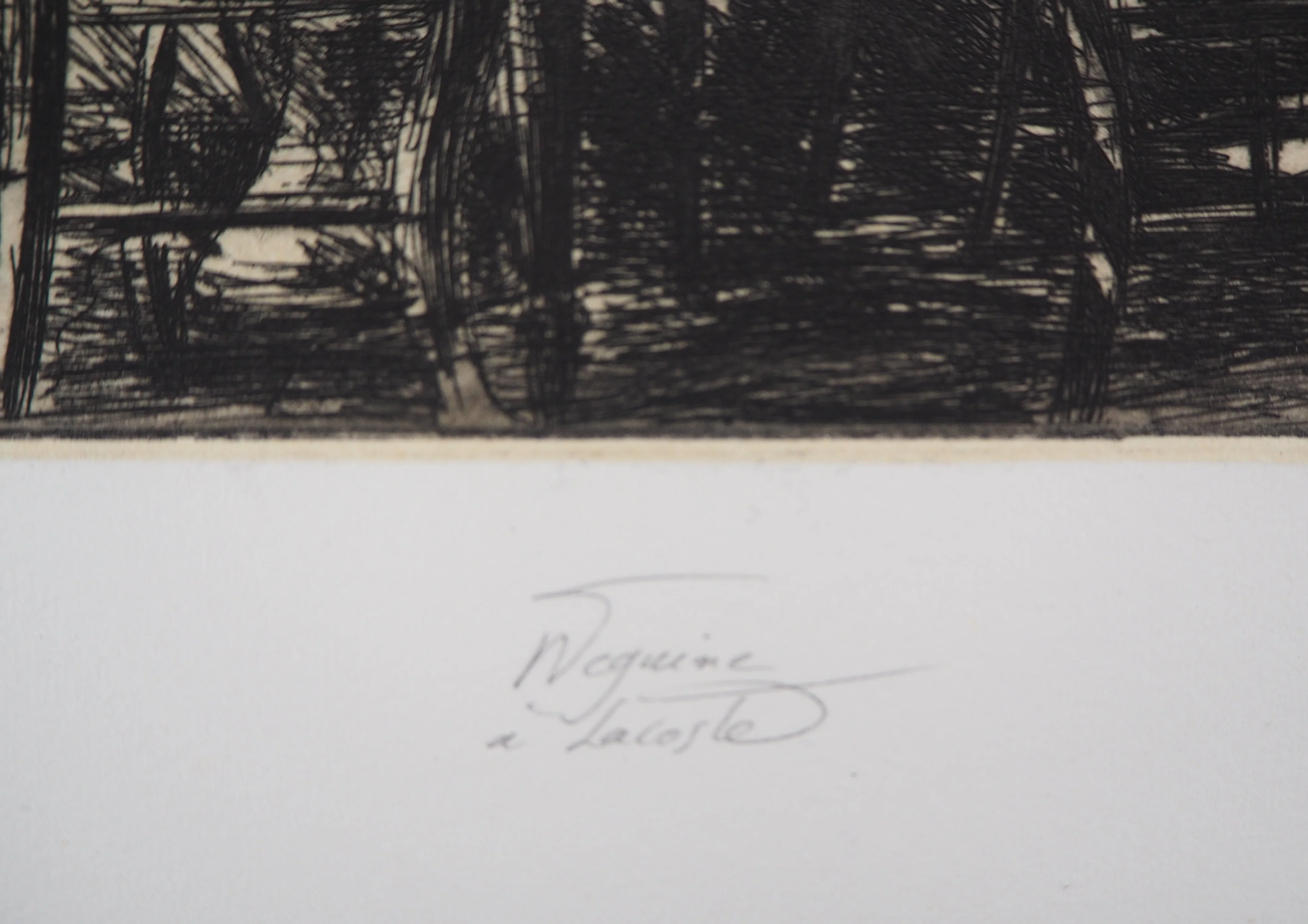 Jean Michel MATHIEUX-MARIE : En attendant le dîner, Gravure originale signée - Image 6