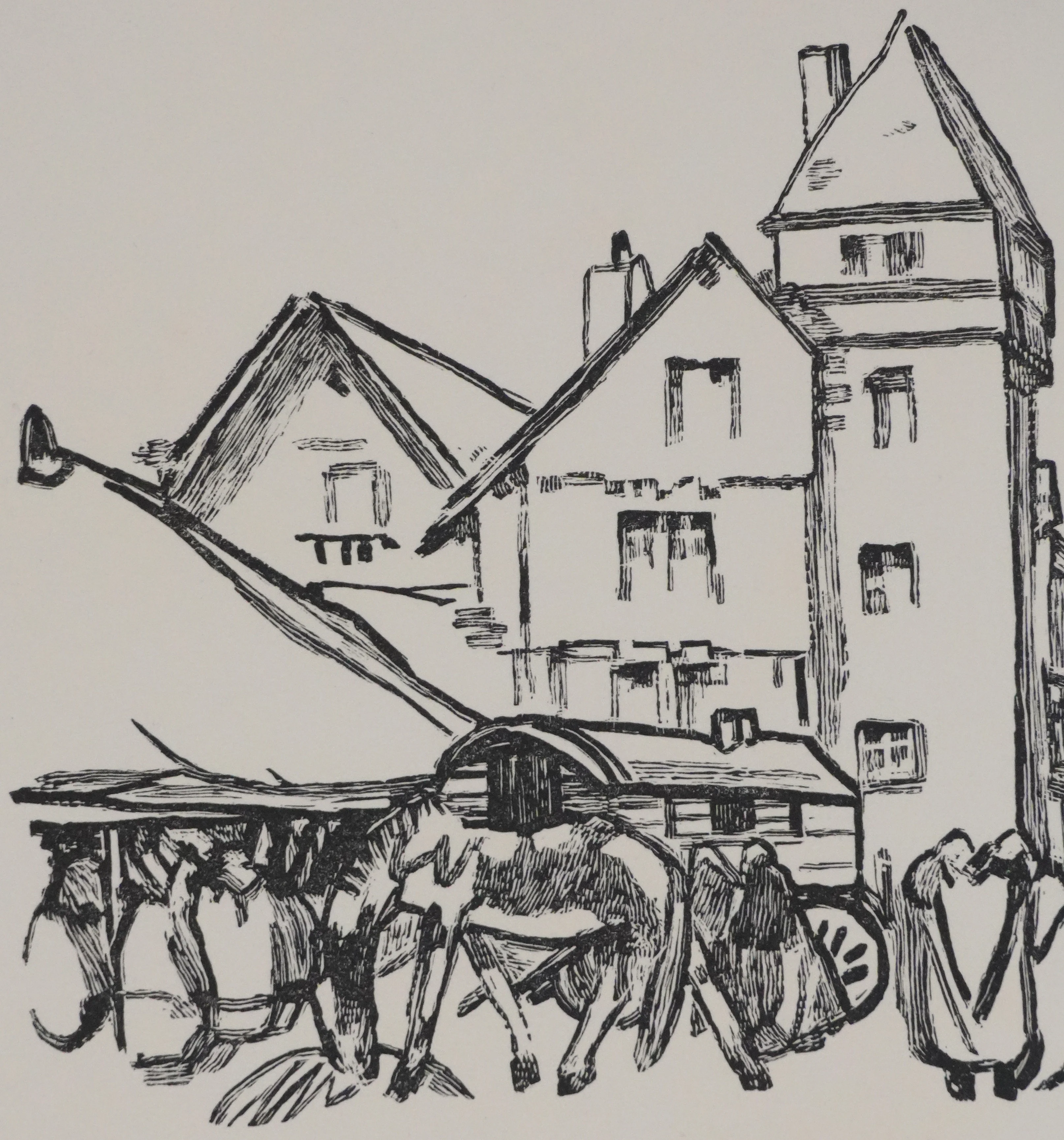 Mathurin MEHEUT : Bretagne, Le marché (Noir), Gravure originale - Image 3