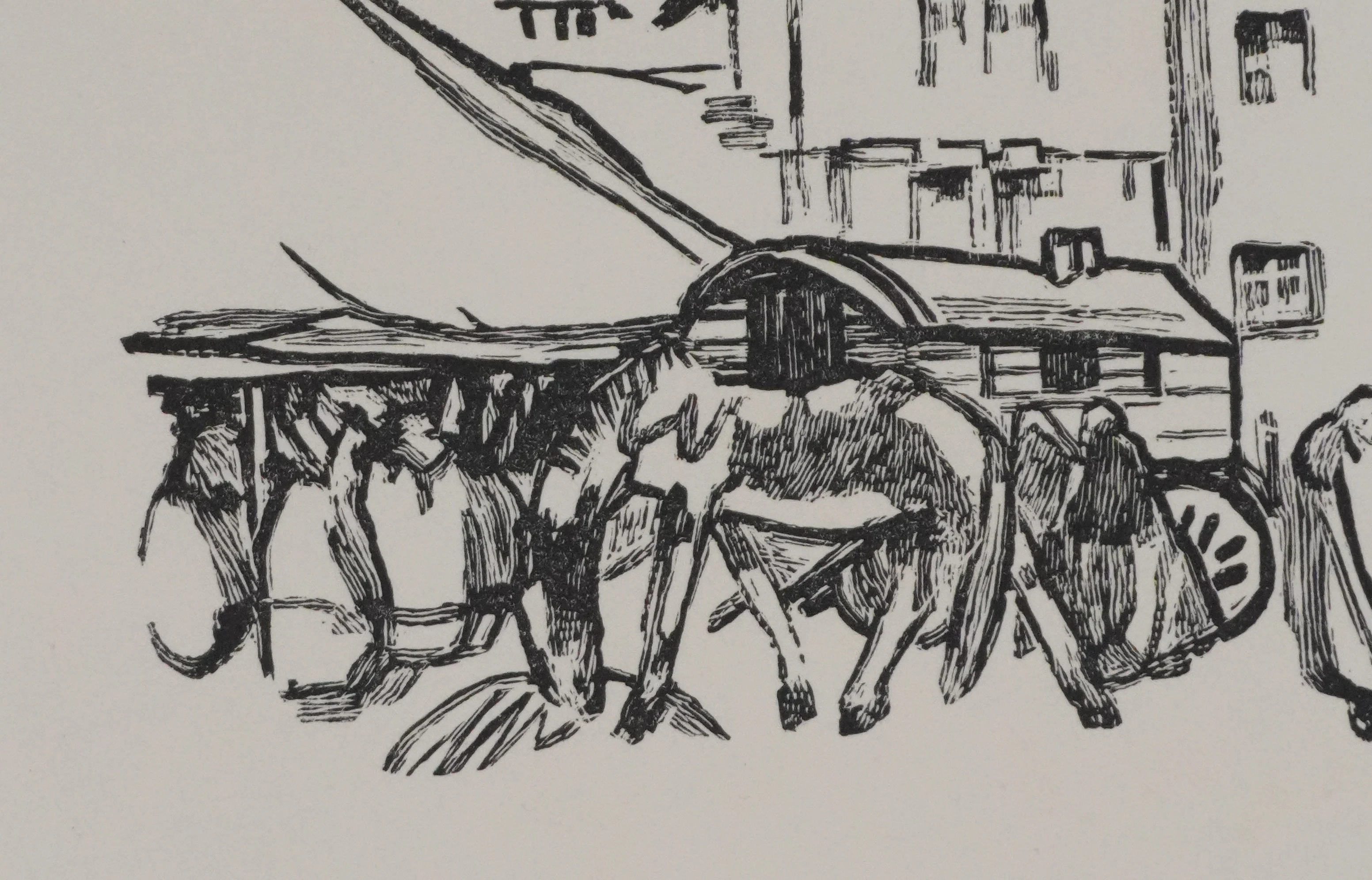 Mathurin MEHEUT : Bretagne, Le marché (Noir), Gravure originale - Image 4