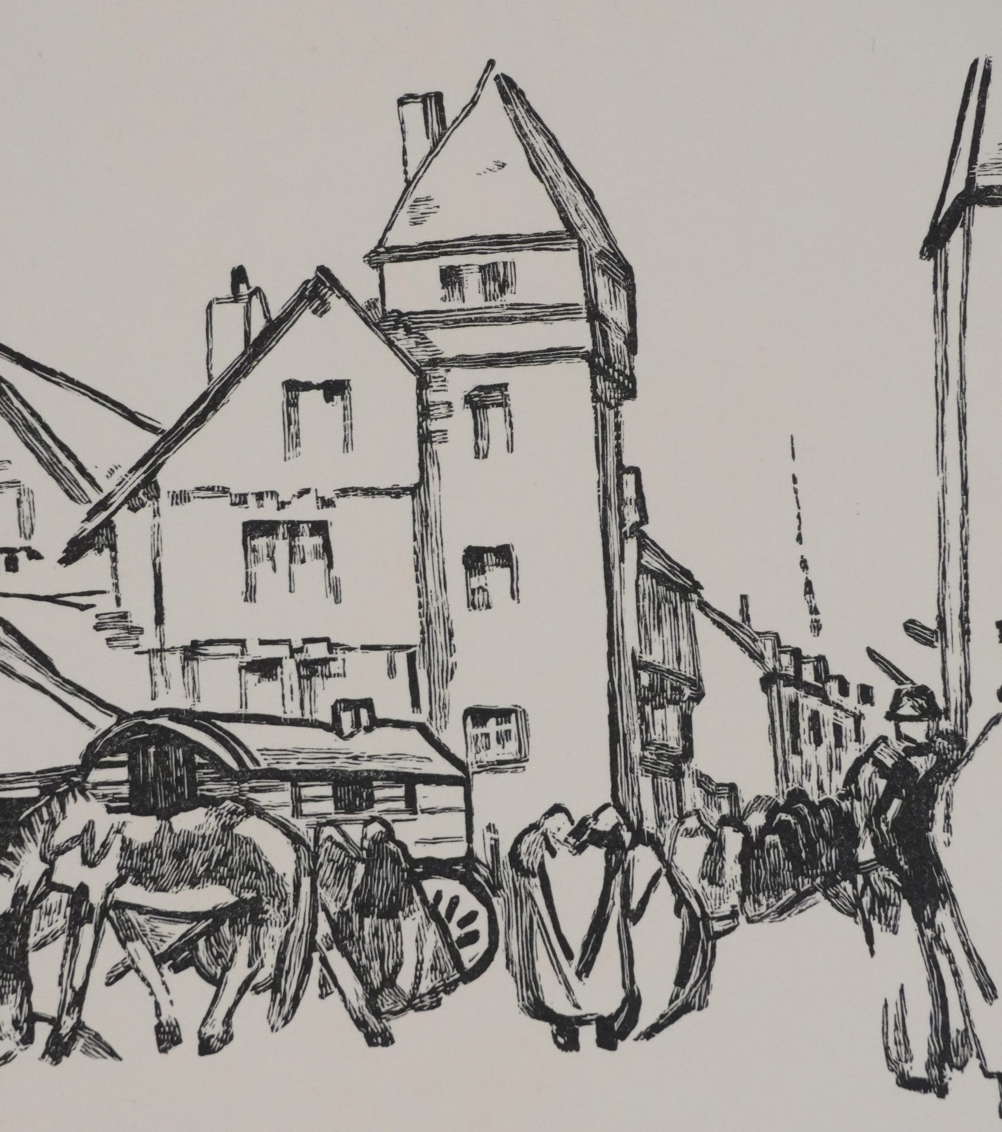 Mathurin MEHEUT : Bretagne, Le marché (Noir), Gravure originale - Image 5