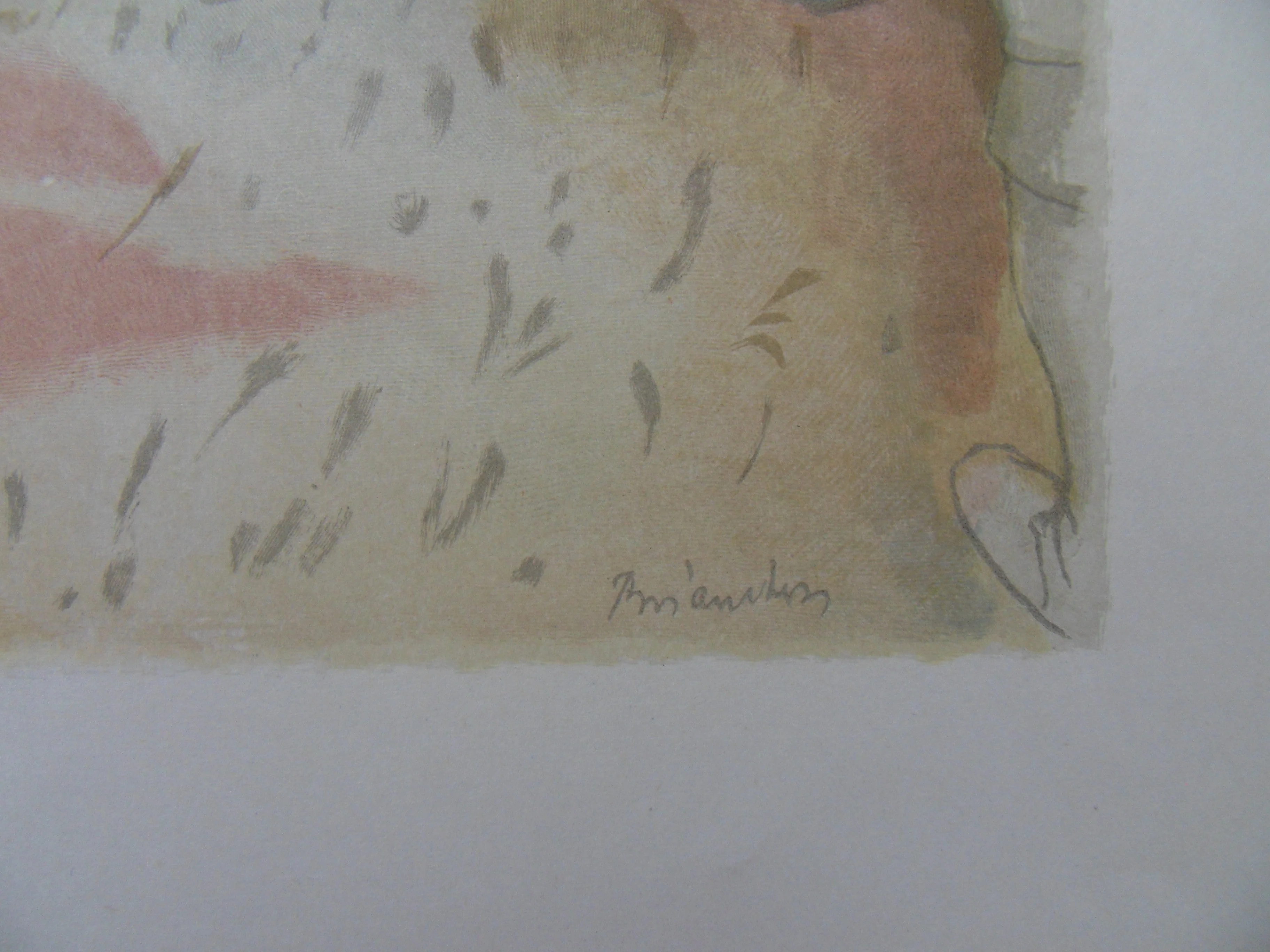 Maurice BRIANCHON : Le vieillard et les trois jeunes hommes, Gravure signée - Image 3