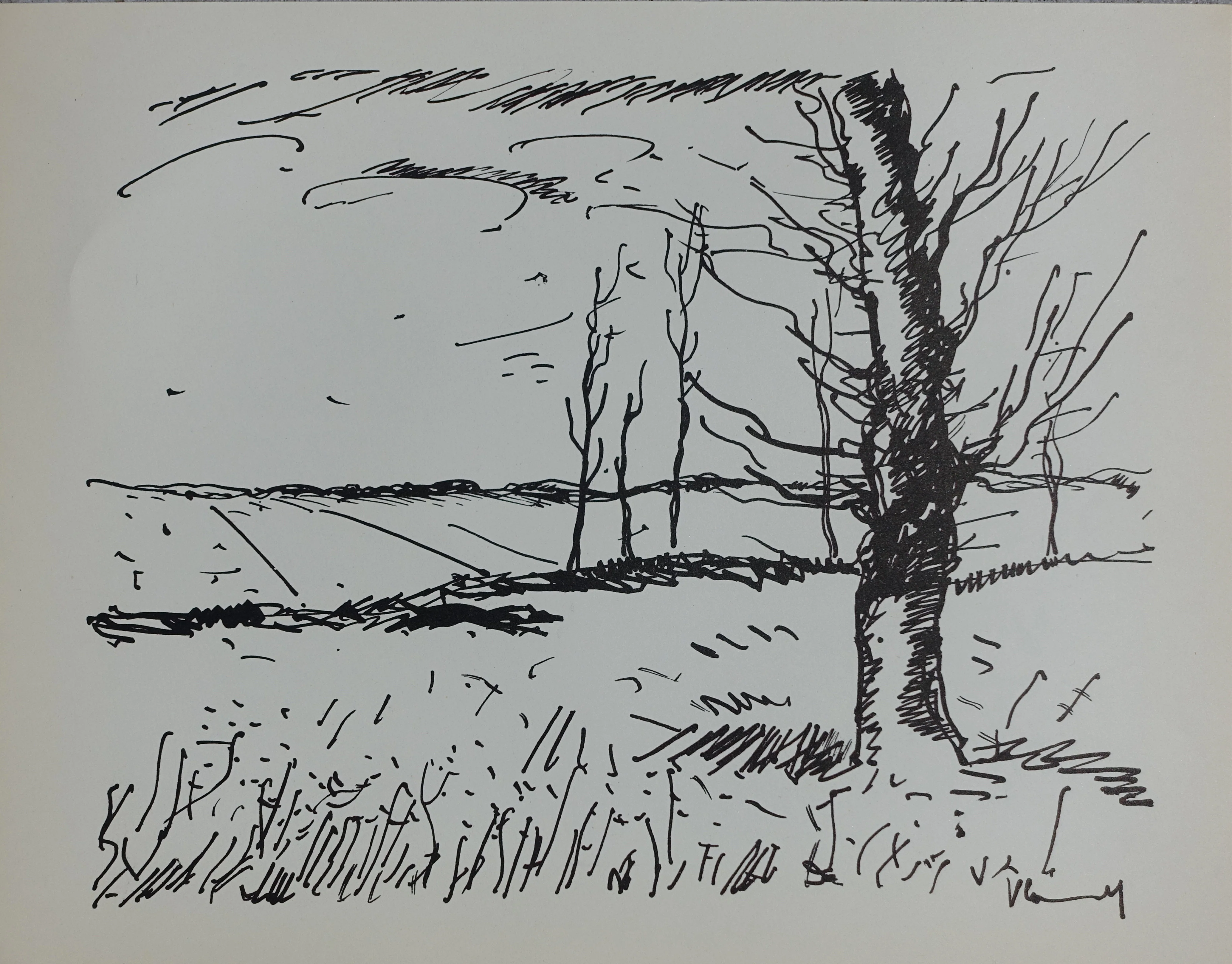 Maurice DE VLAMINCK : Normandie, Vallée de l'Avre, Lithographie originale signée
