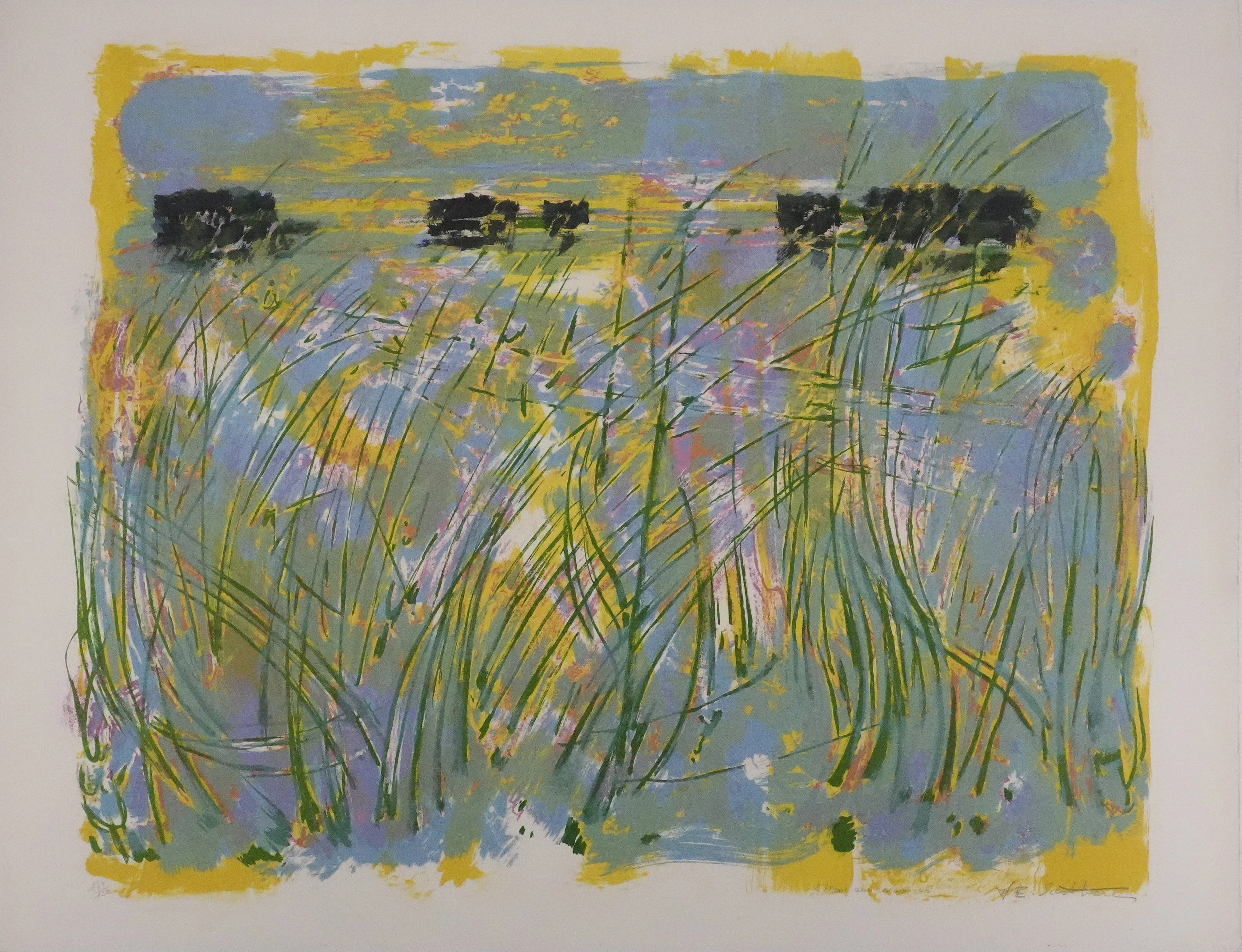 Maurice Elie SARTHOU : Les roseaux verts, Lithographie originale signée