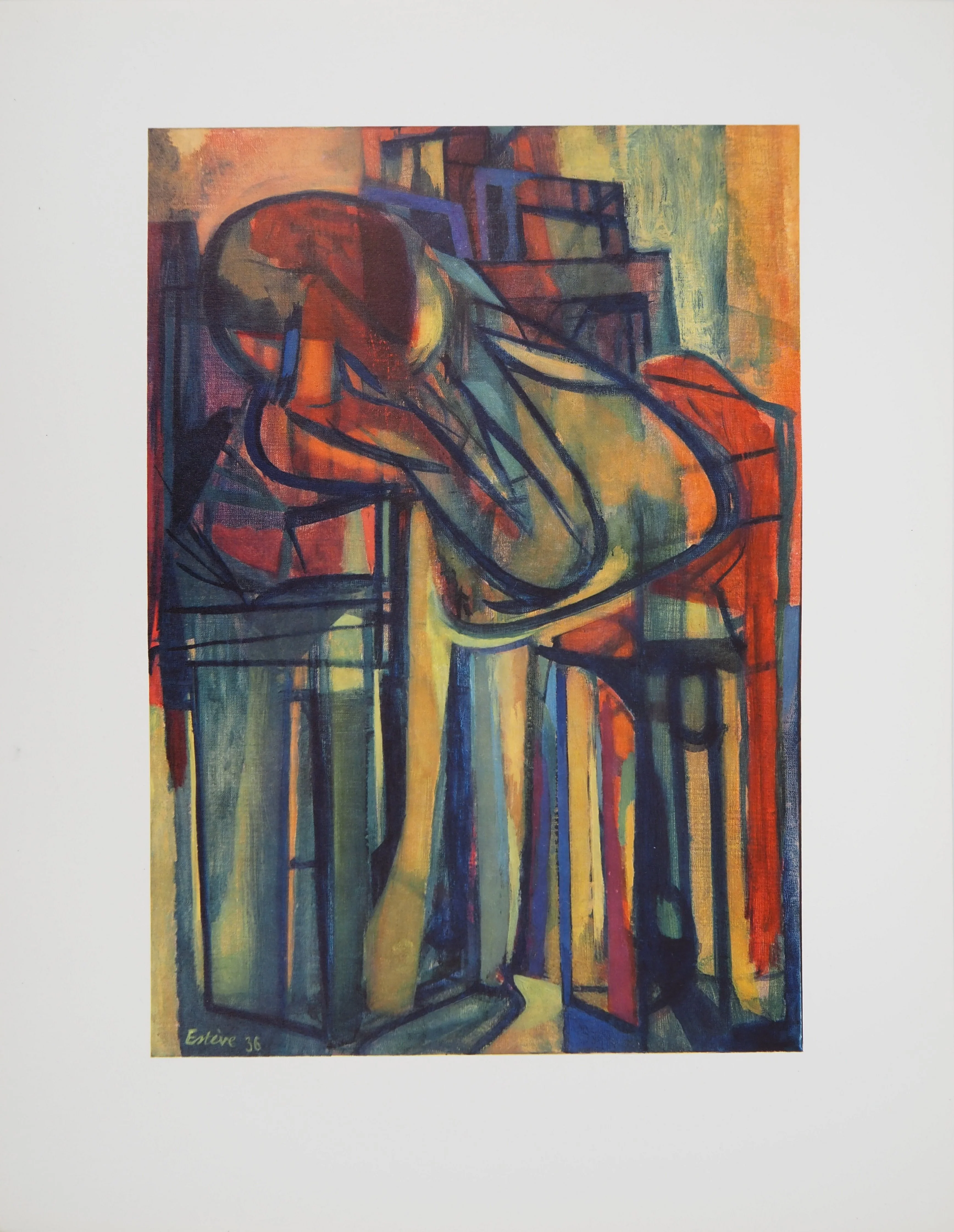 Maurice ESTEVE : Femme assise, Héliogravure signée
