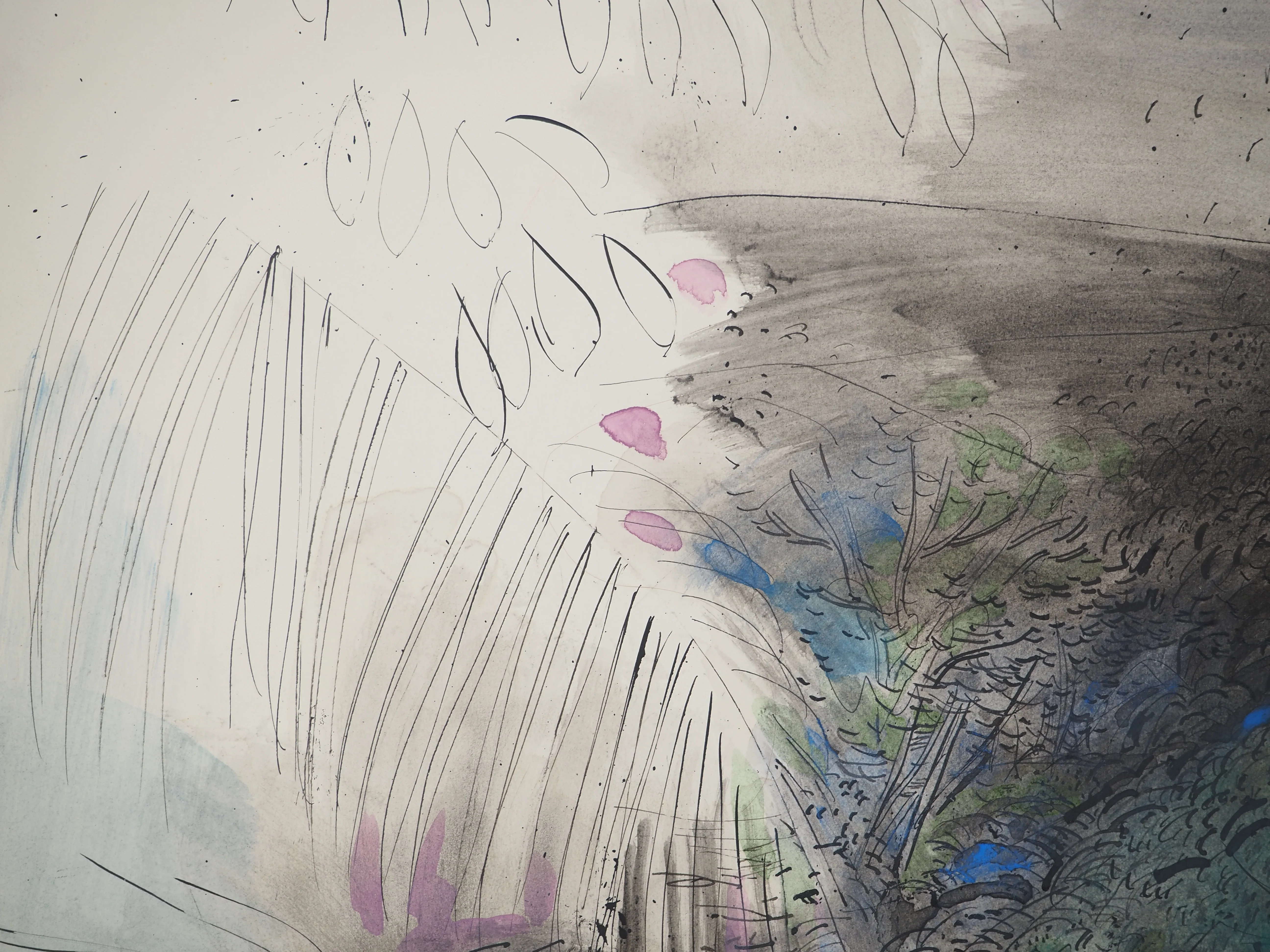 Maurice GENIS : Ballade en forêt, Aquarelle originale signée - Image 5