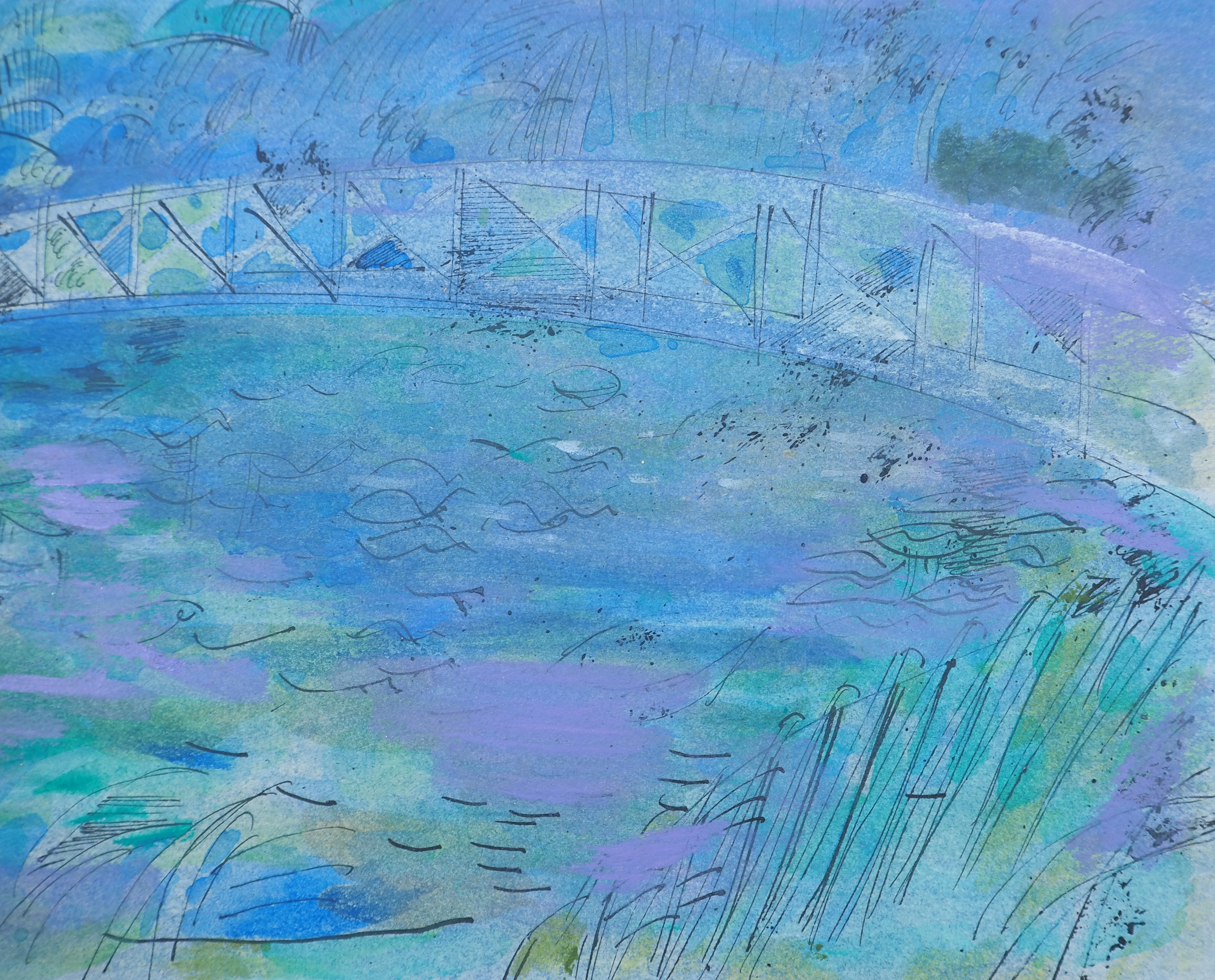 Maurice GENIS : Hommage à Monet, Aquarelle originale - Image 5