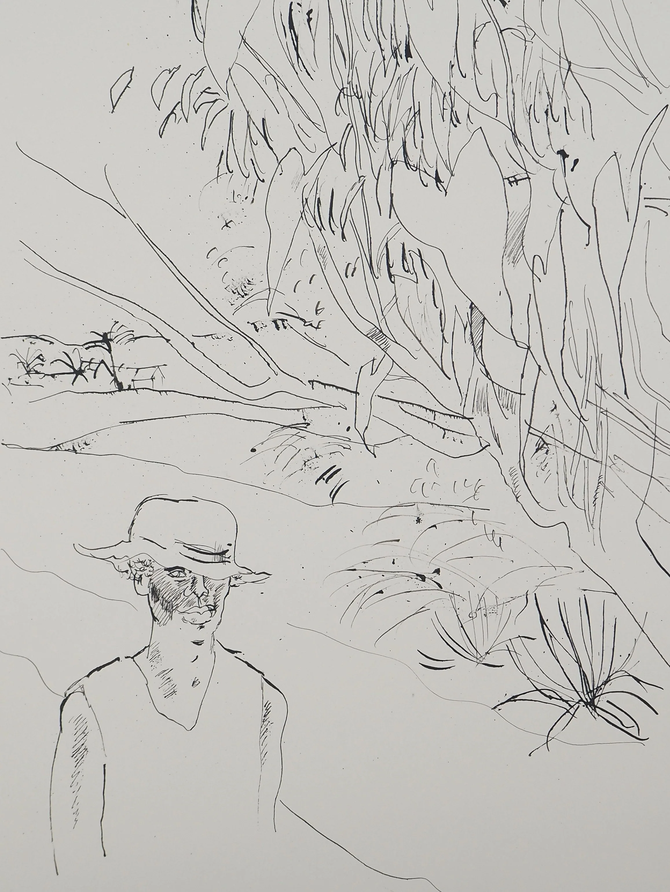 Maurice GENIS : Homme rentrant chez lui, Dessin original - Image 2