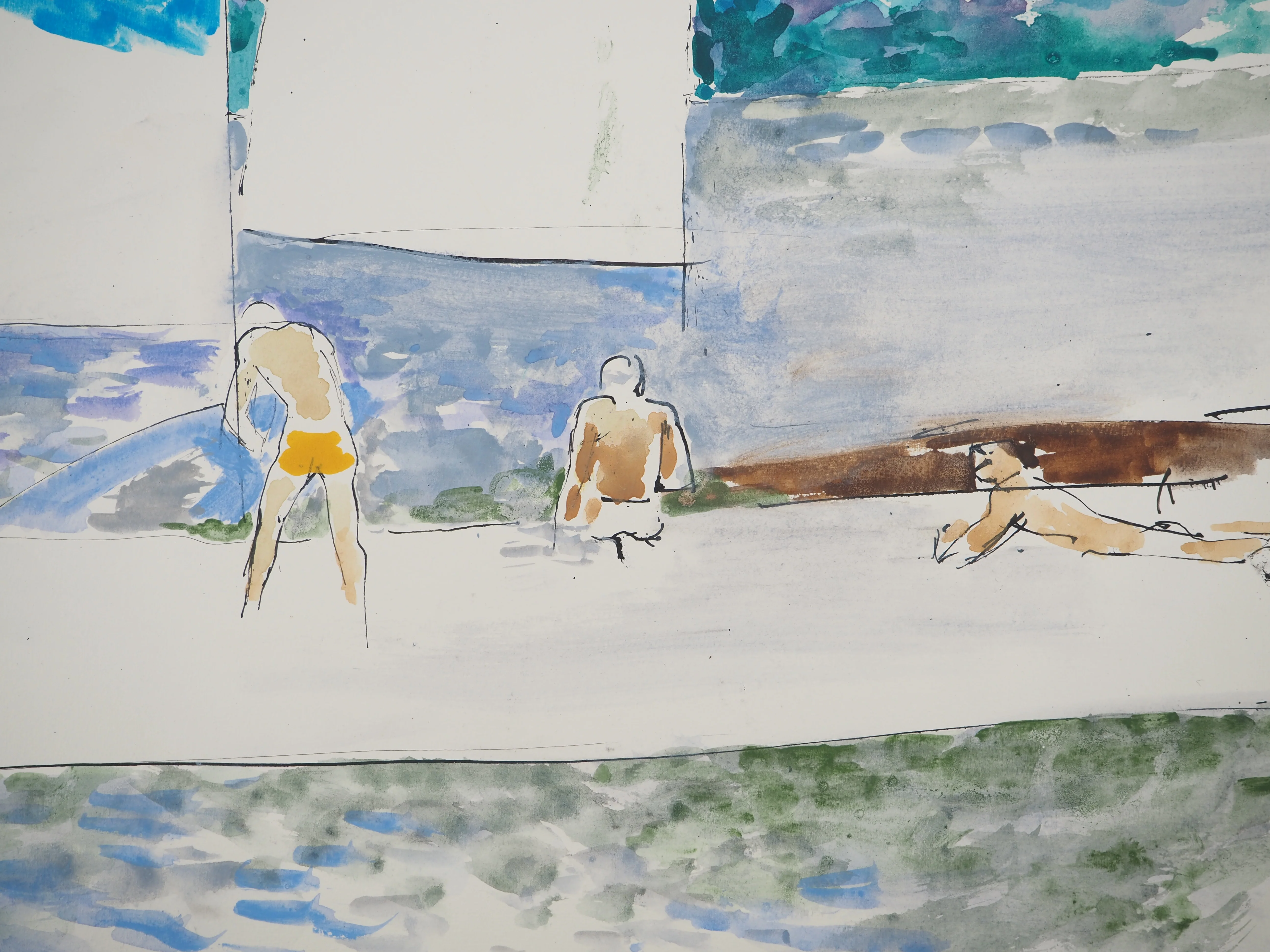Maurice GENIS : Sortie en mer, Aquarelle originale - Image 4