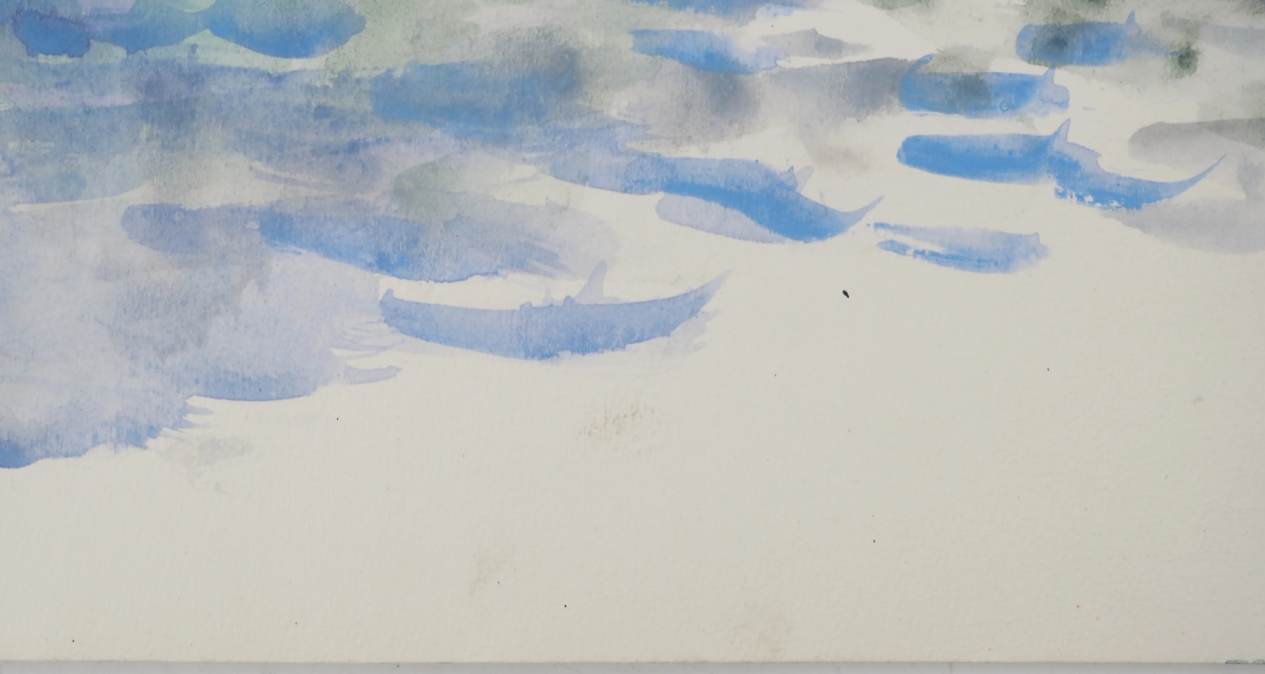 Maurice GENIS : Sortie en mer, Aquarelle originale - Image 5