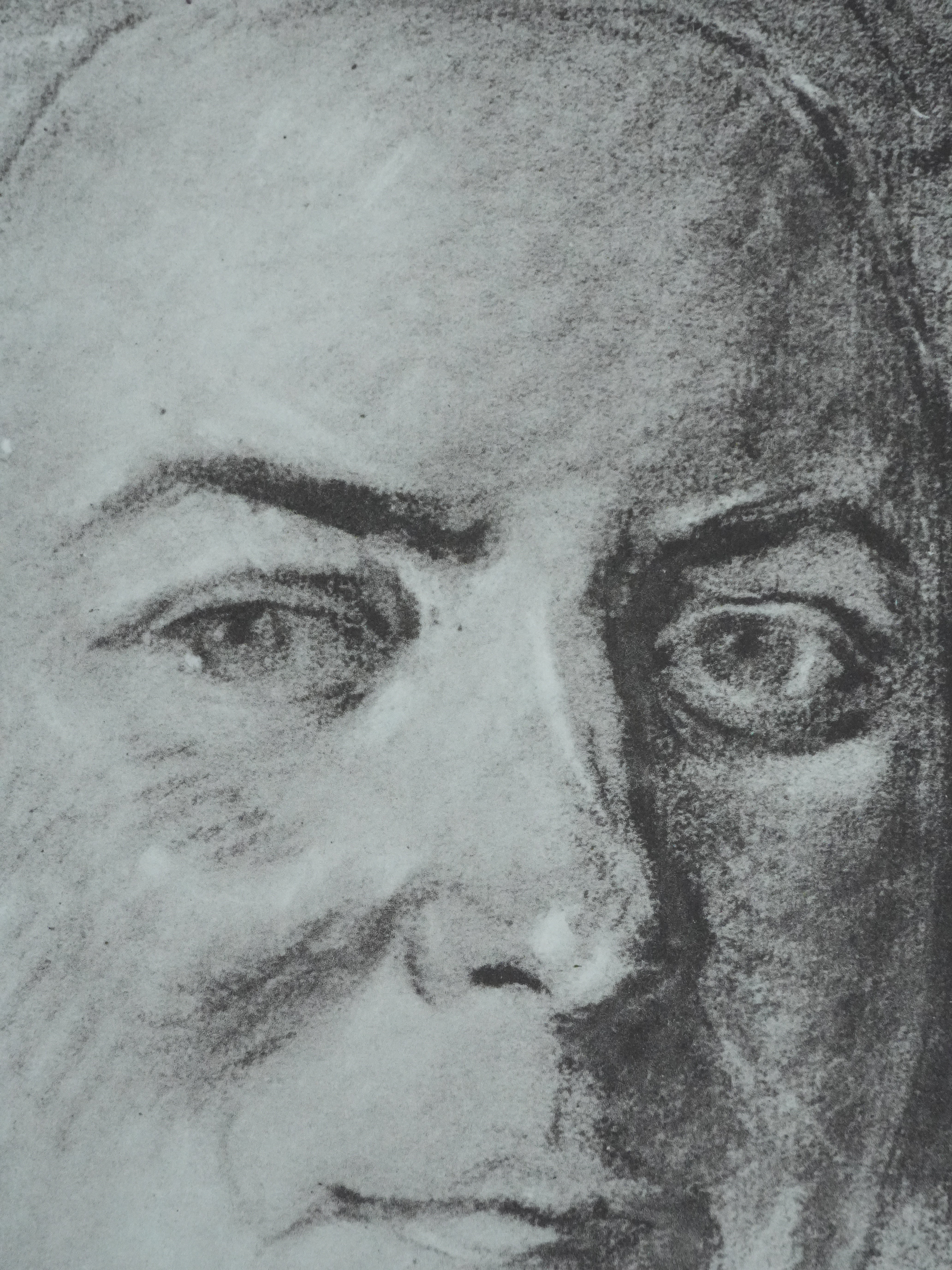 Maurice-Quentin DE LA TOUR : Portrait d'homme aux cheveux long, Lithographie et pochoir - Image 4