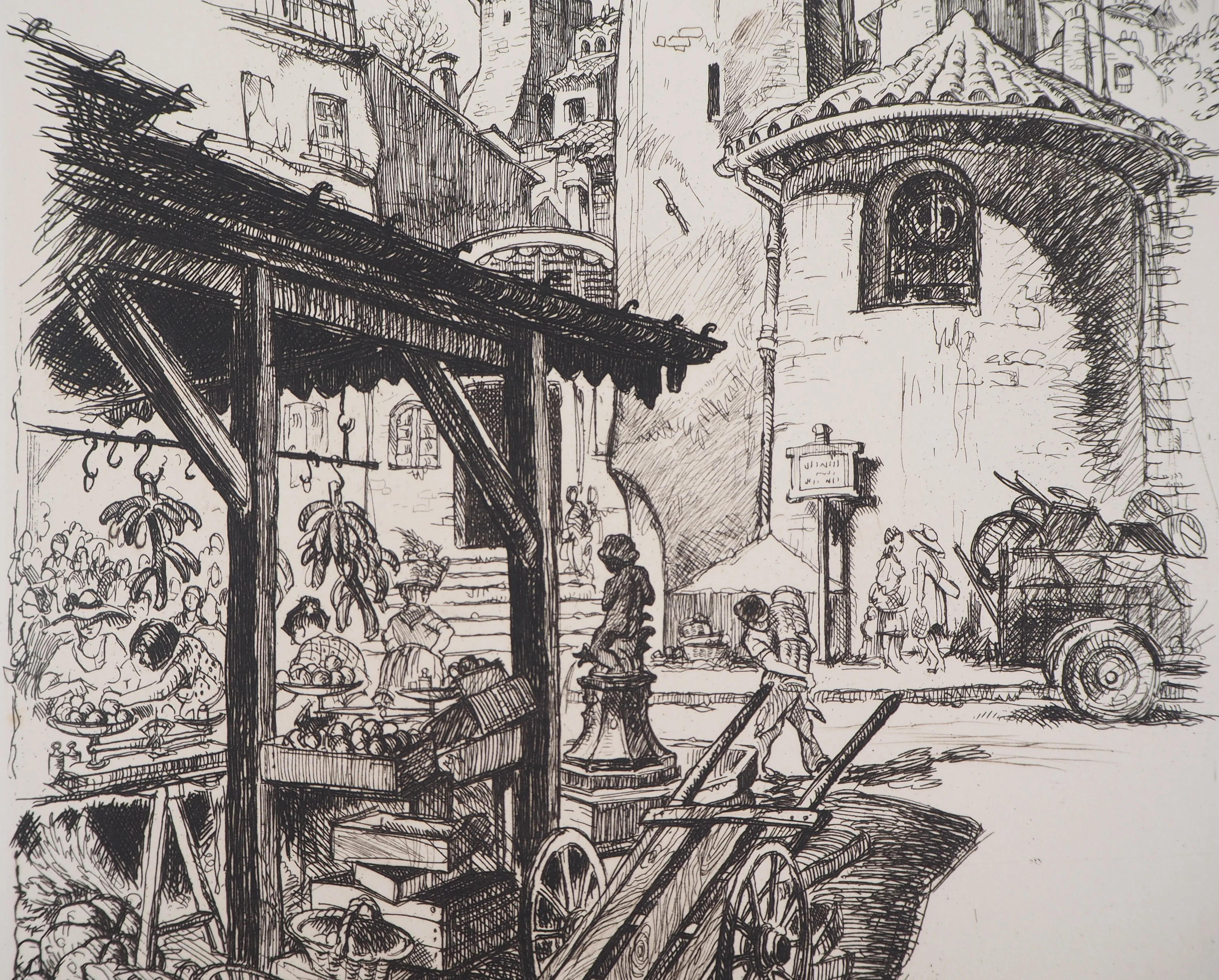 Maurice ROBERT : Vues du village, Lot de cinq gravures - Image 10