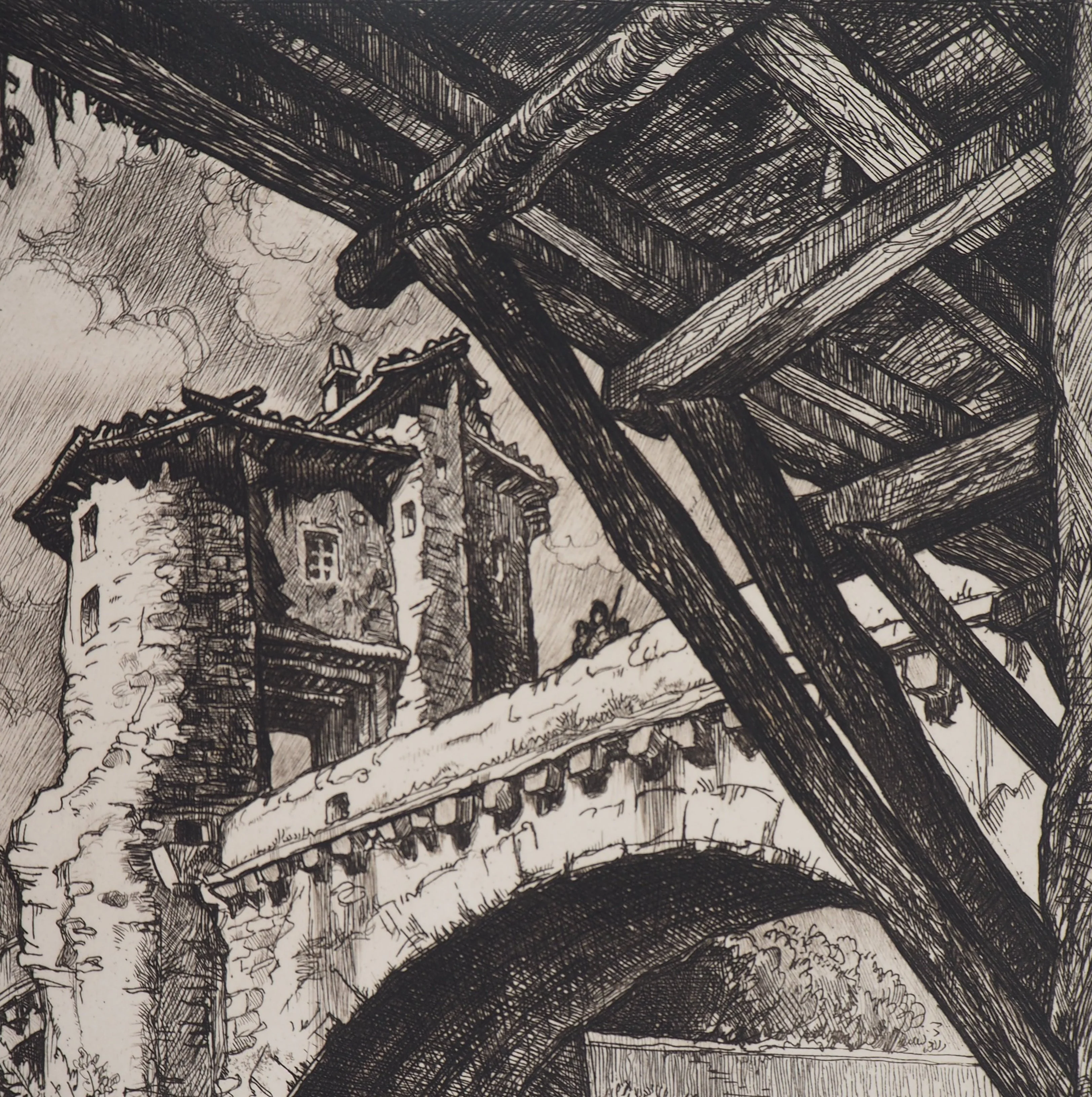 Maurice ROBERT : Vues du village, Lot de cinq gravures - Image 4