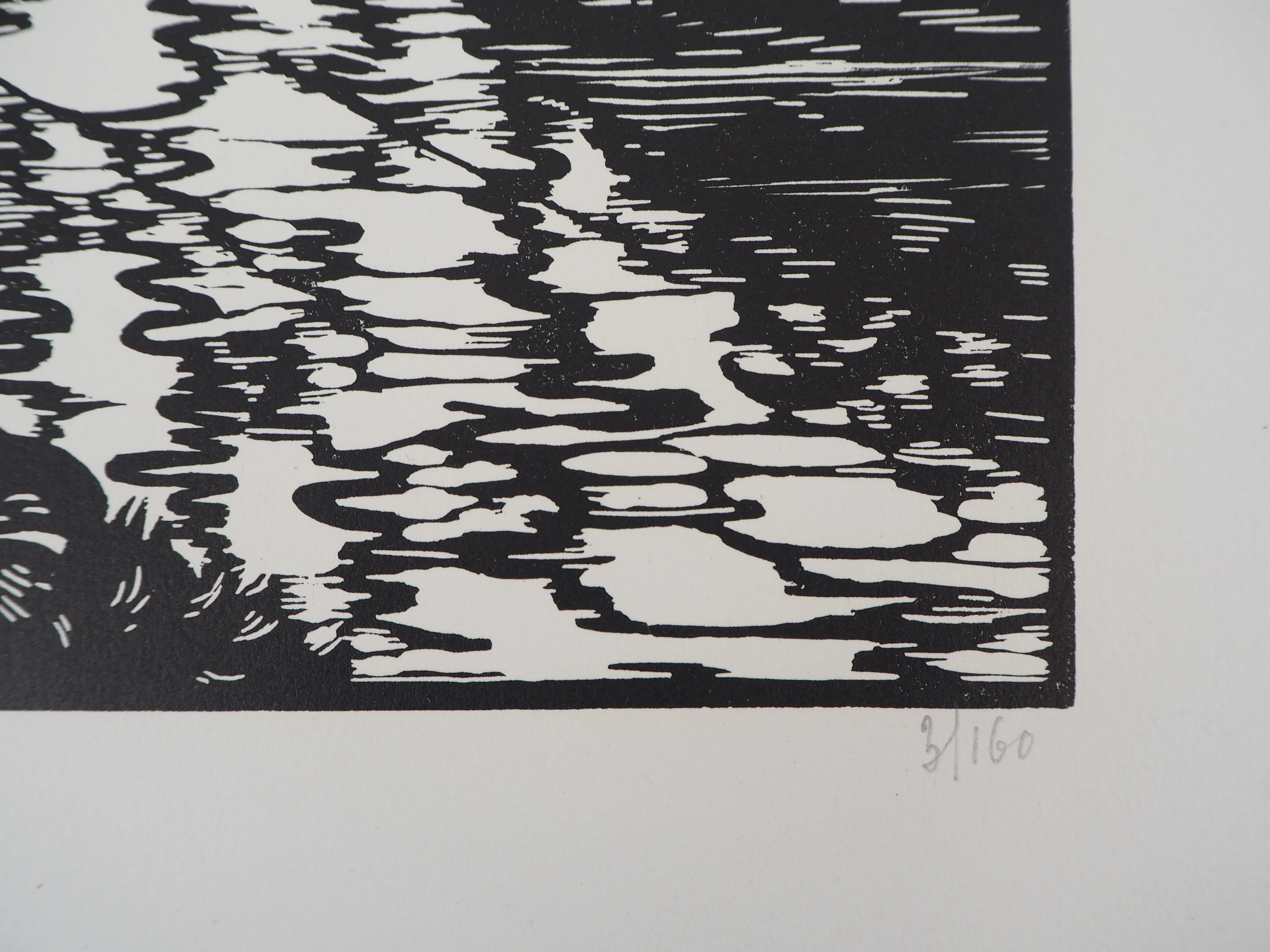 Maurice ROLLET : Le Canal, Gravure sur bois originale signée - Image 4