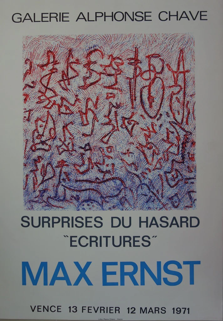 Max ERNST : Surprises du Hasard, Affiche en lithographie originale