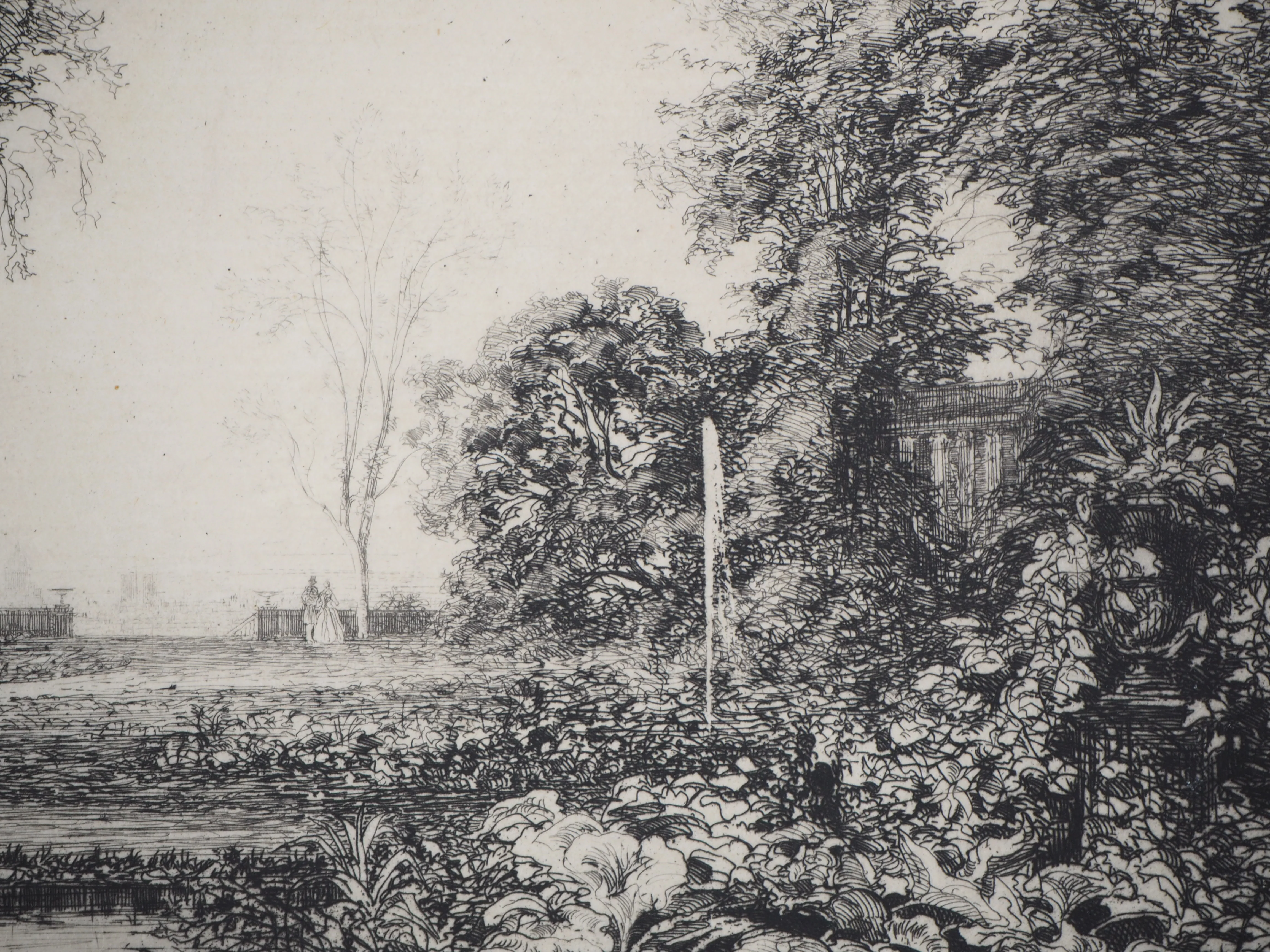 Maxime LALANNE : Promenade dans le parc, Gravure originale signée - Image 5