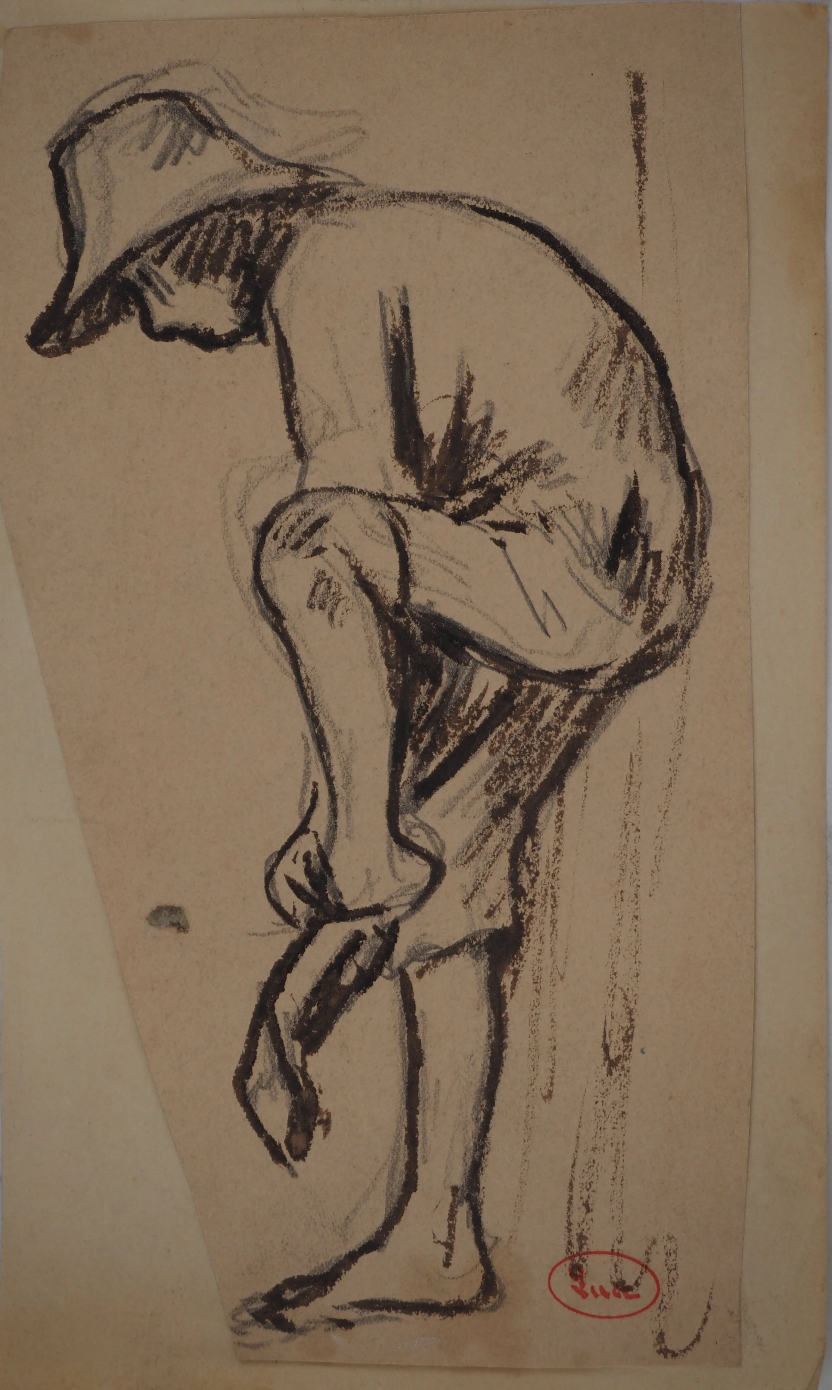 Maximilien LUCE : Après la baignade, Dessin original signé