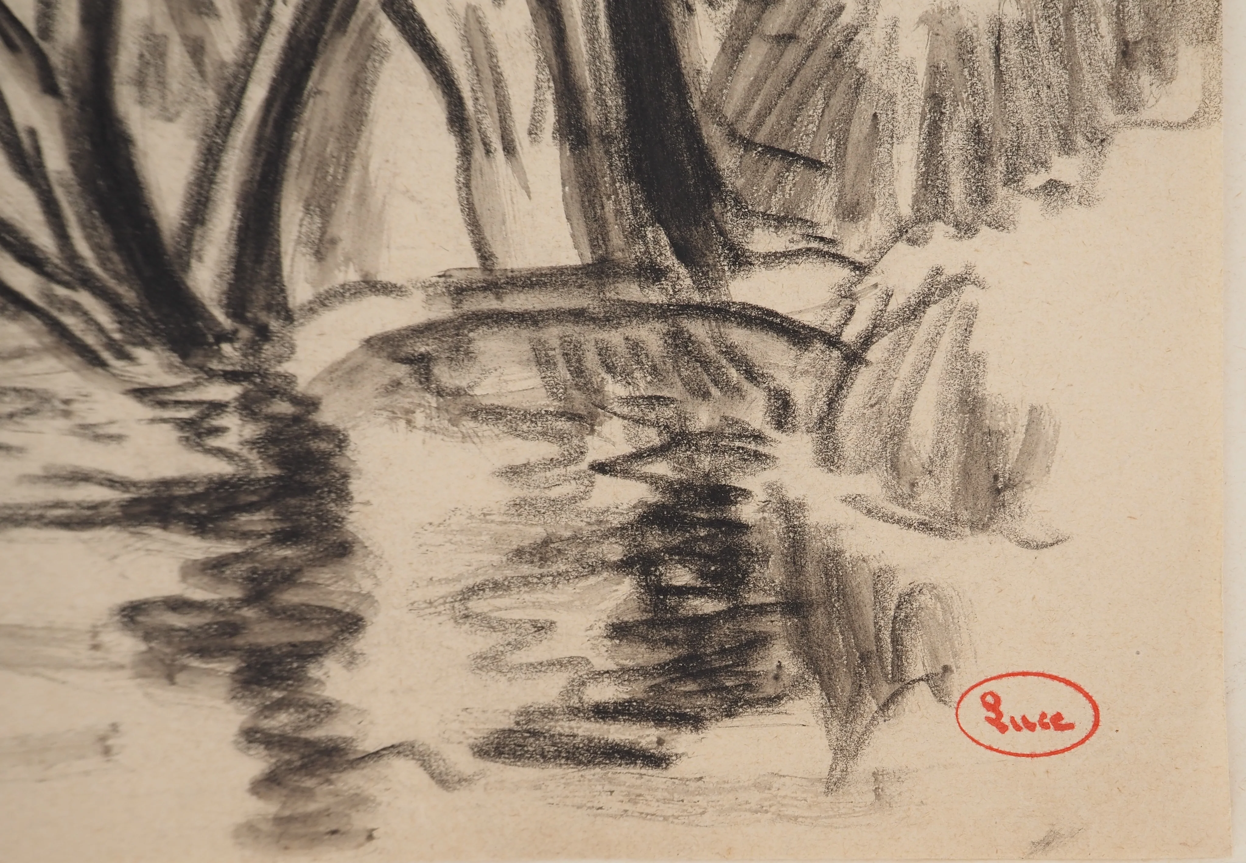 Maximilien LUCE : Bord de rivière, Dessin original signé - Image 2