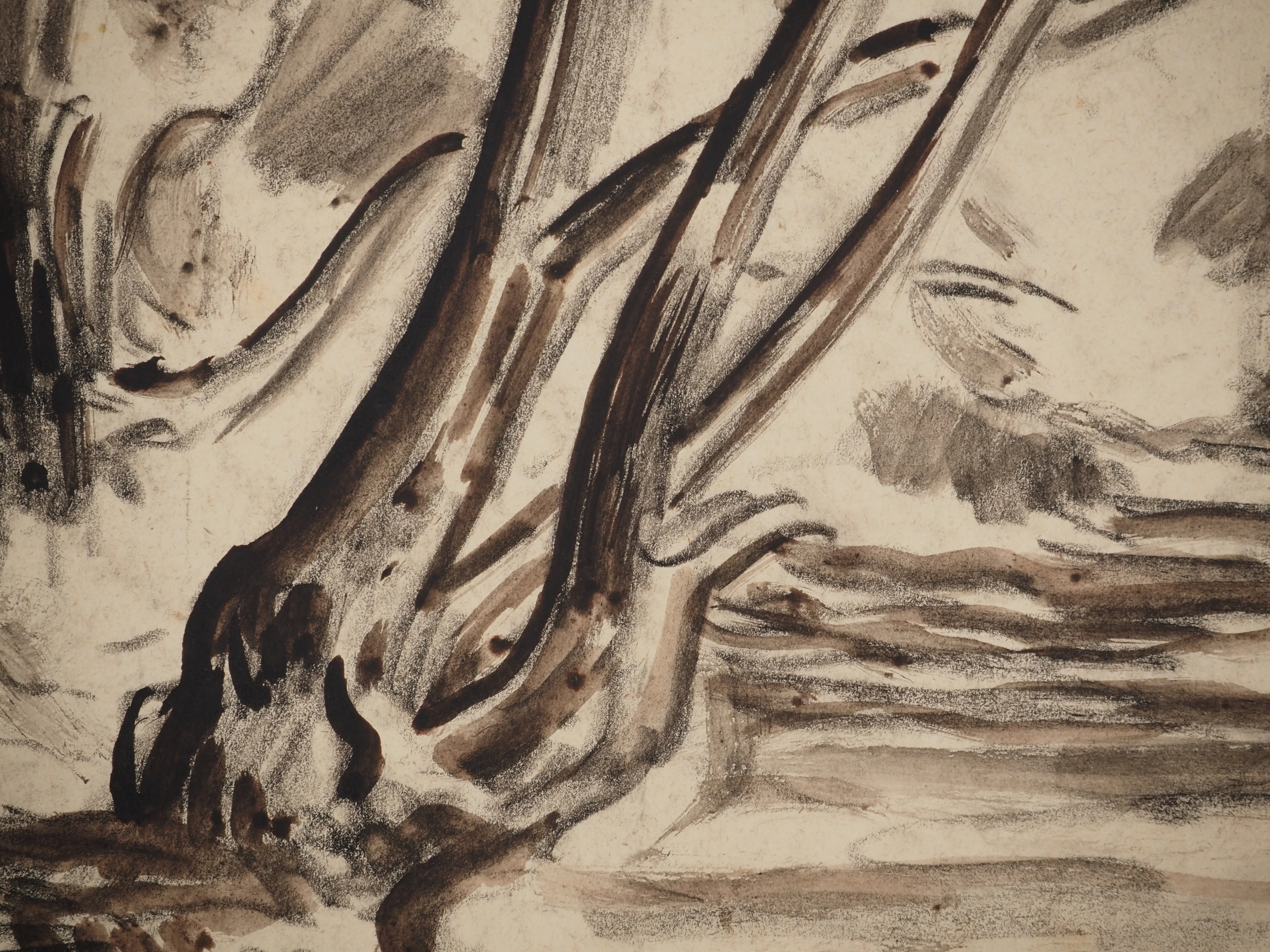 Maximilien LUCE : Bord du lac, Dessin original signé - Image 5