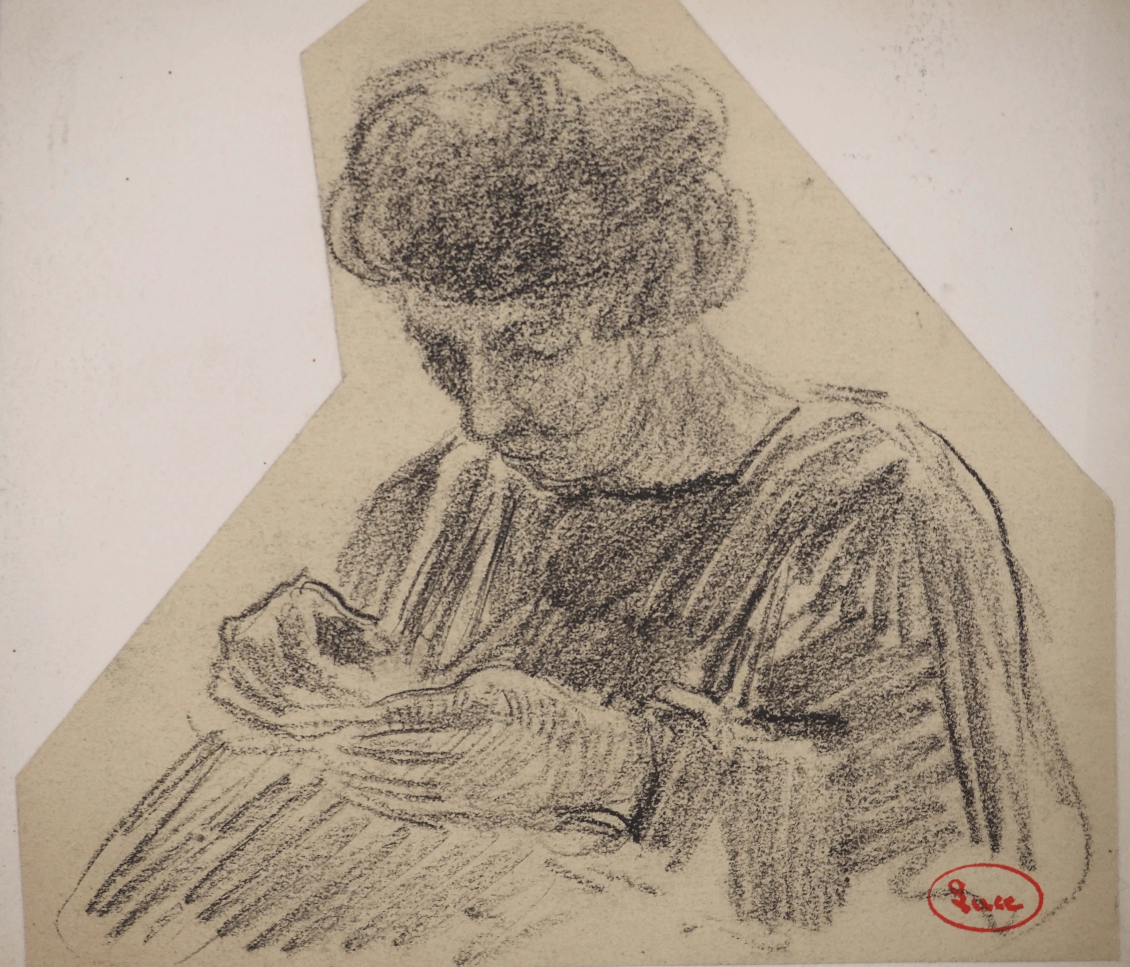Maximilien LUCE : La couturière, Dessin original signé - Image 2