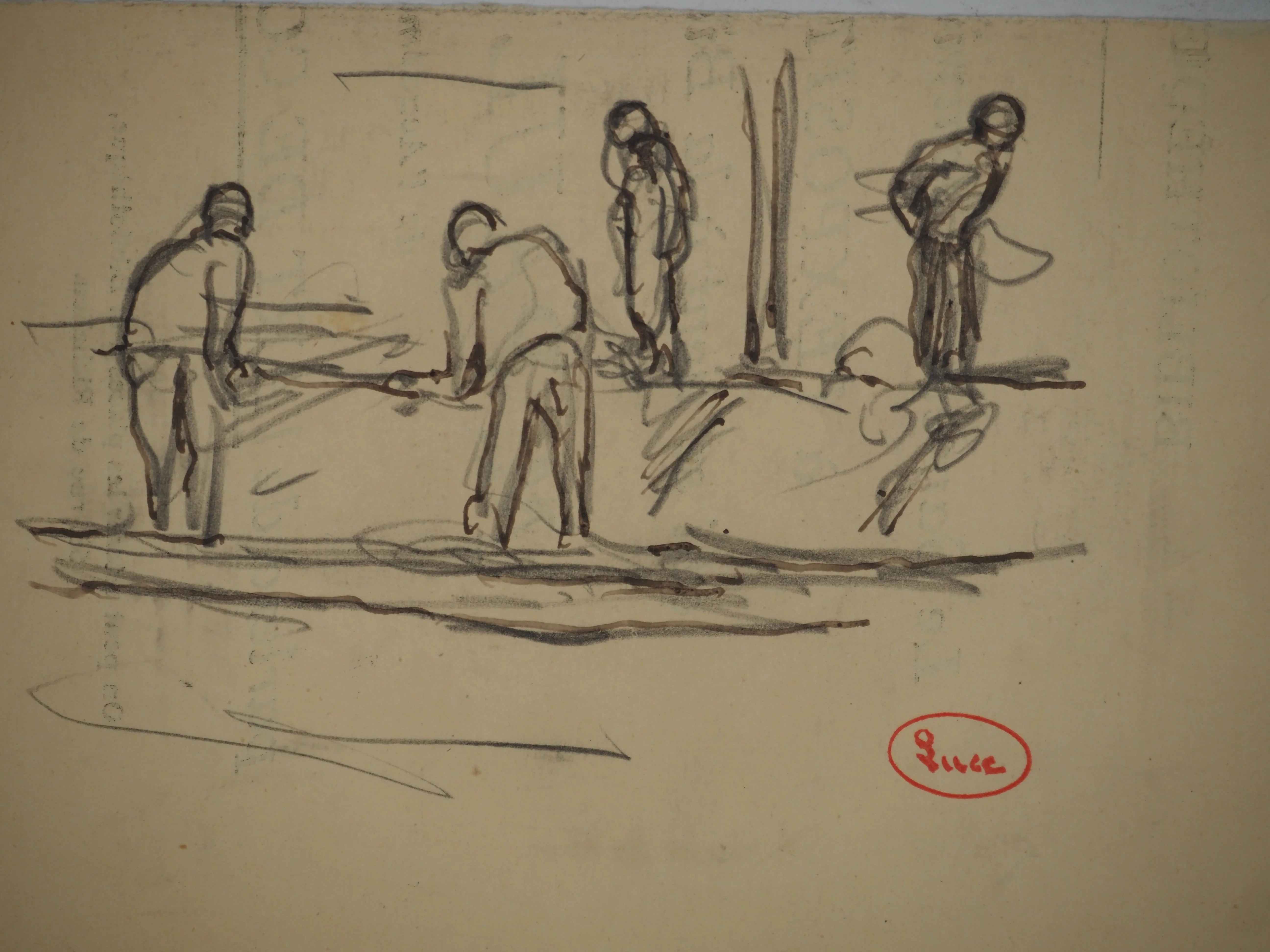 Maximilien LUCE : Les ébénistes, Dessin original signé - Image 3