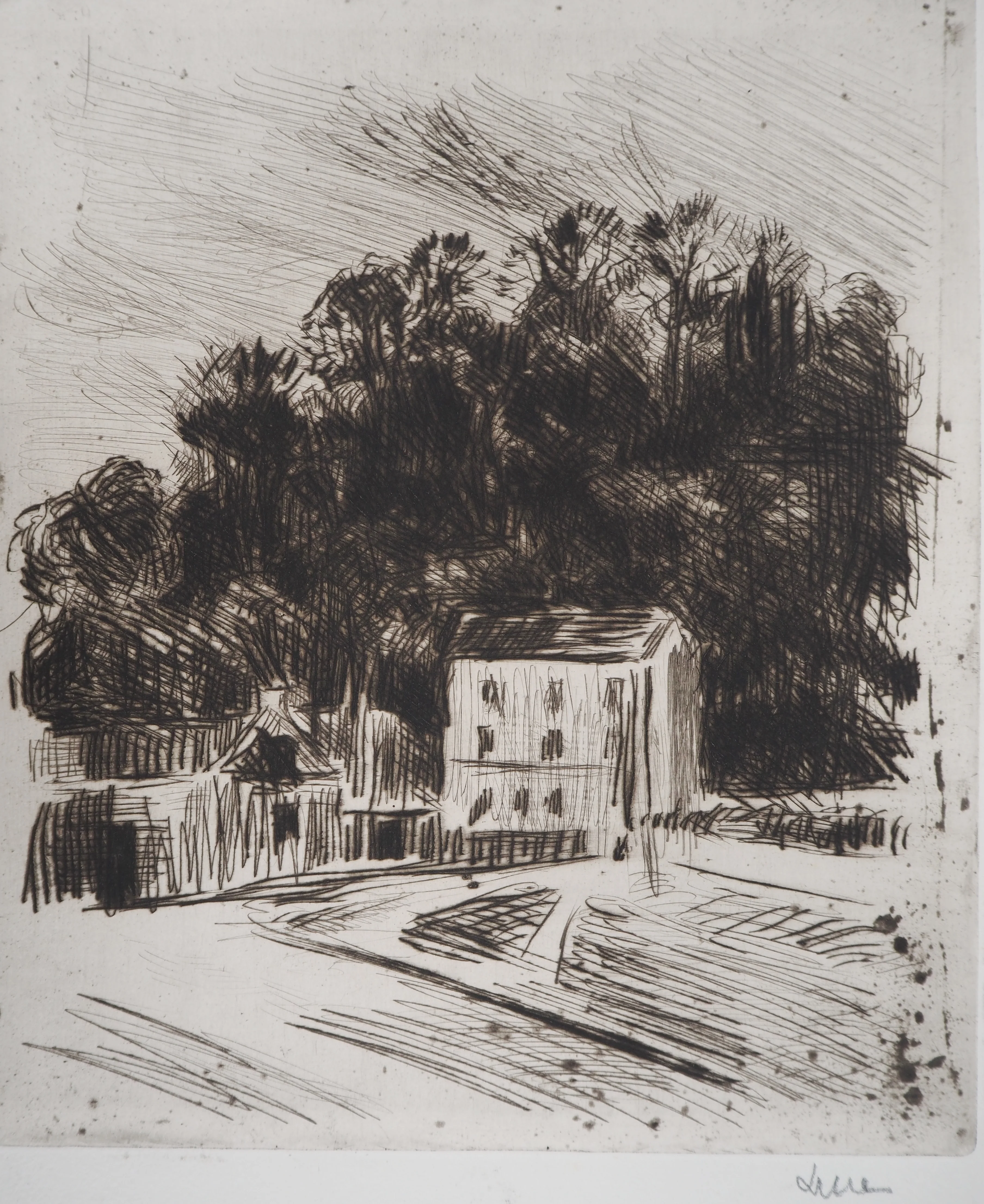 Maximilien LUCE : Paysage champêtre (Bessy, sur, Cure), Gravure originale signée - Image 3