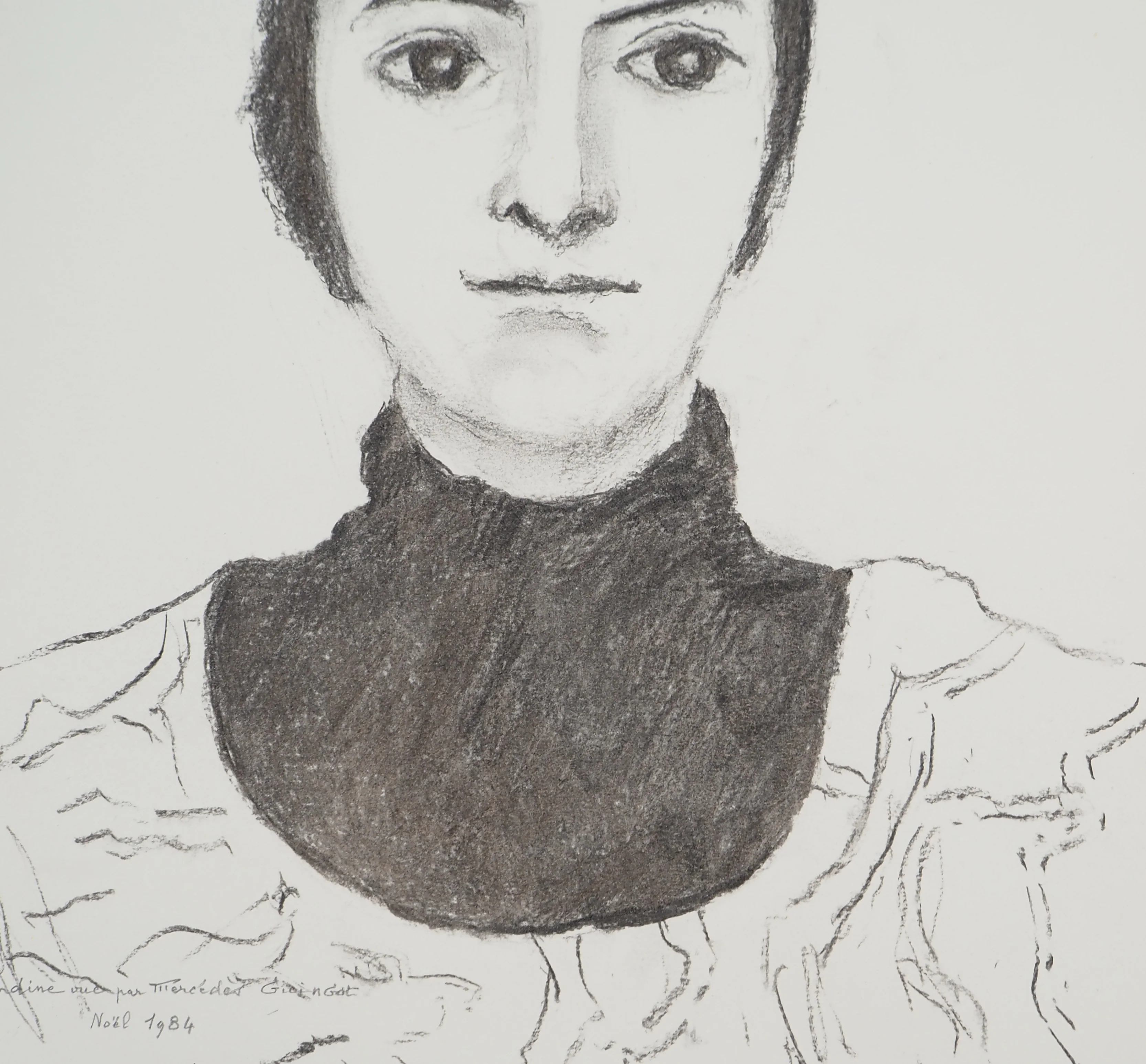Mercédès GUINGOT : Femme au regard sévère, Dessin original signé - Image 5