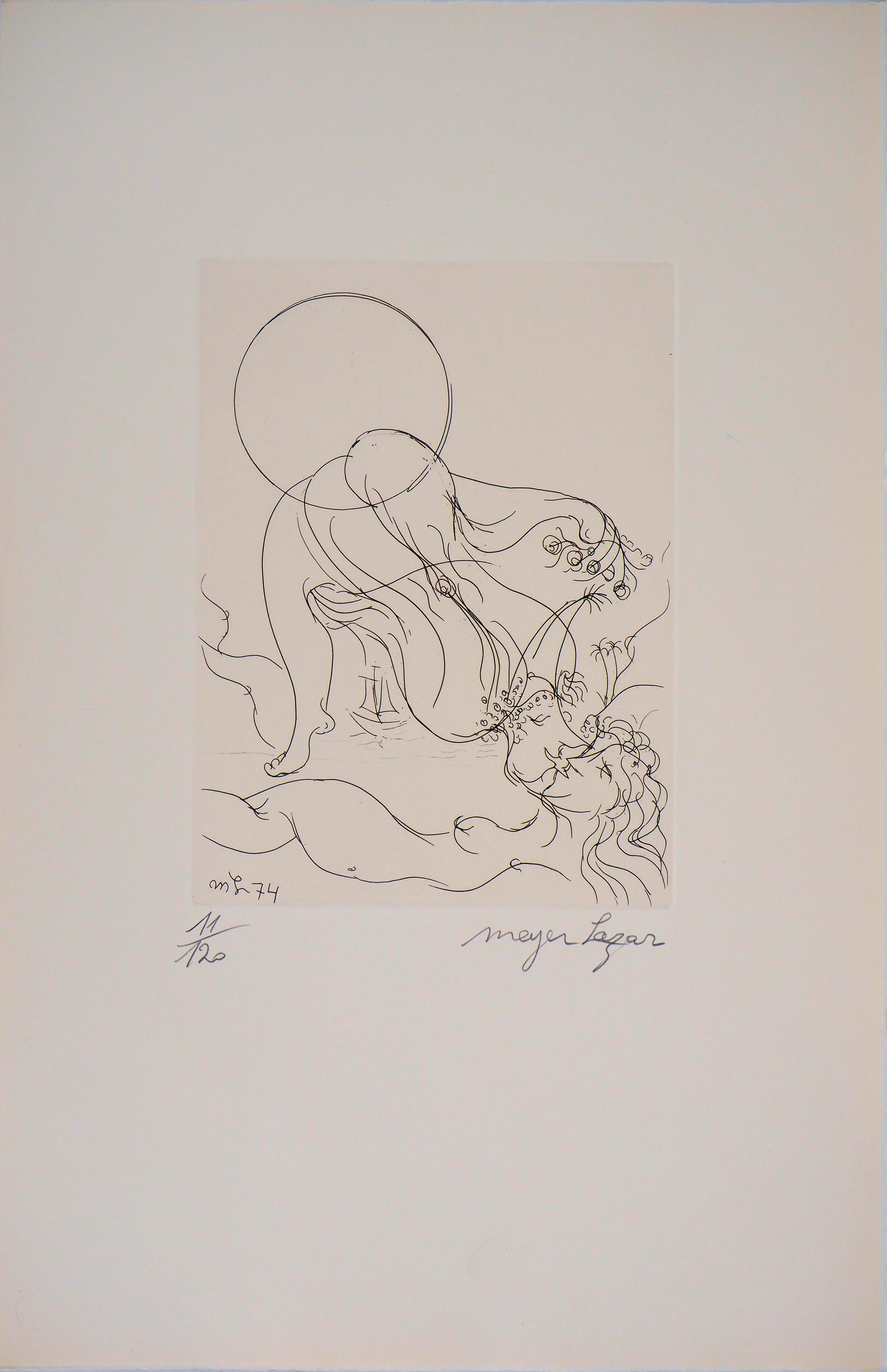 Meyer LAZAR : Amour en voyage, Gravure originale signée
