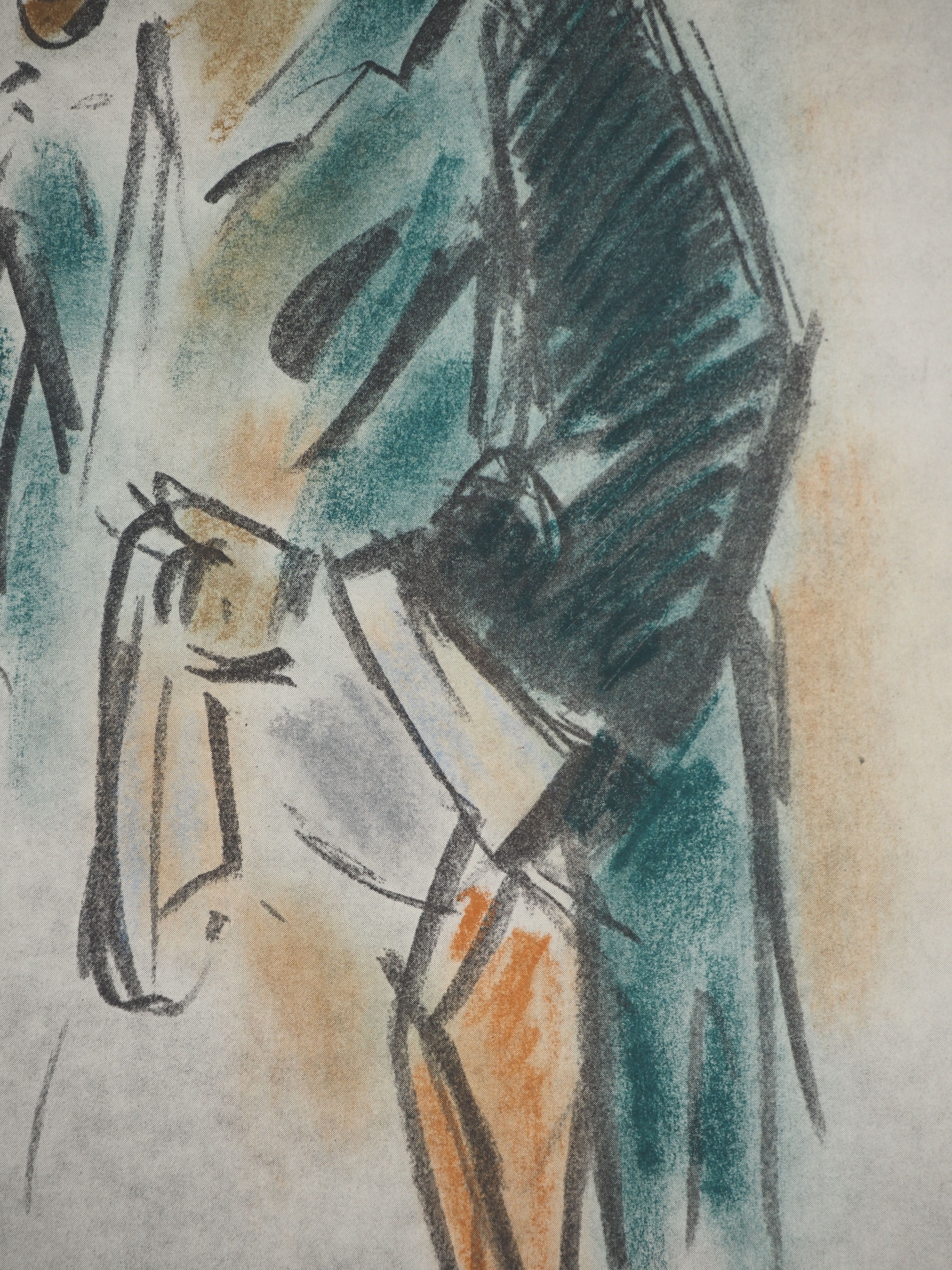 Michel ADLEN : Clown fumant la pipe, Lithographie originale signée - Image 5