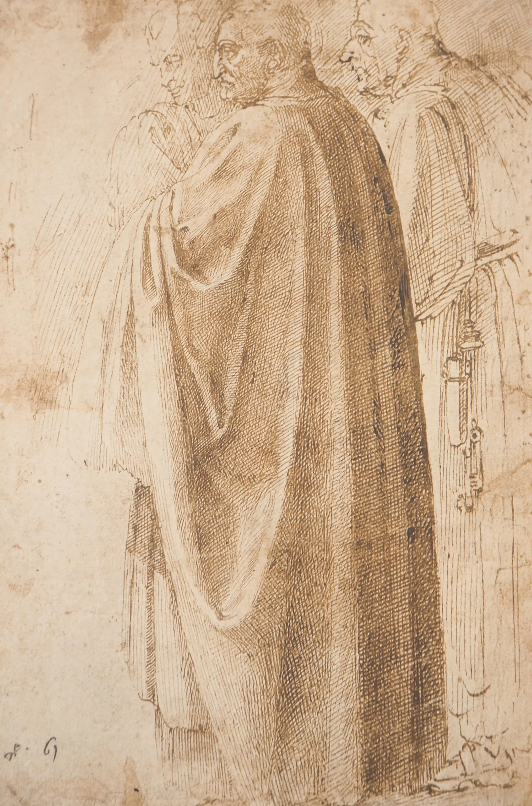 Michel-Ange BUONARROTI : Trois hommes en cape, Lithographie - Image 2