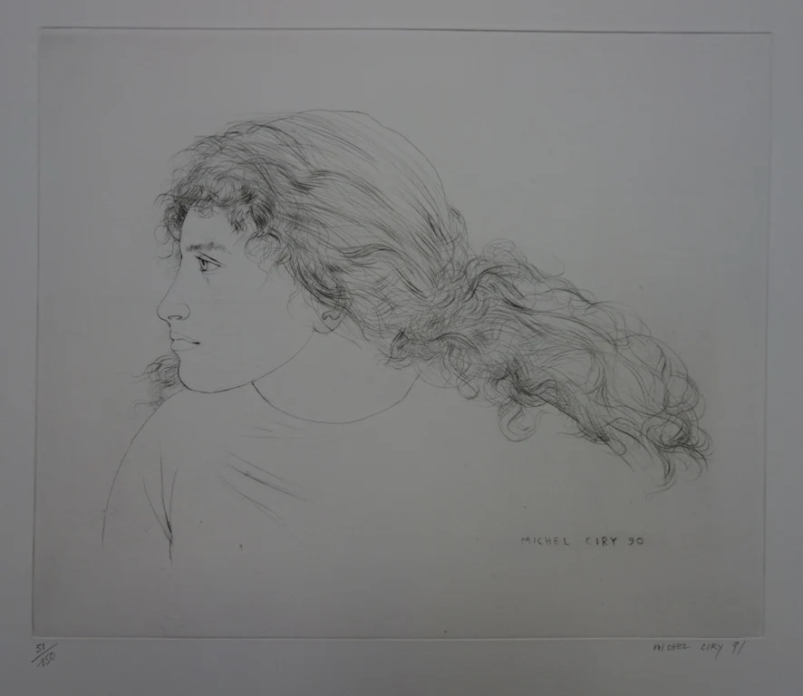 Michel CIRY : Jeune fille de profil, Gravure originale signée - Image 3