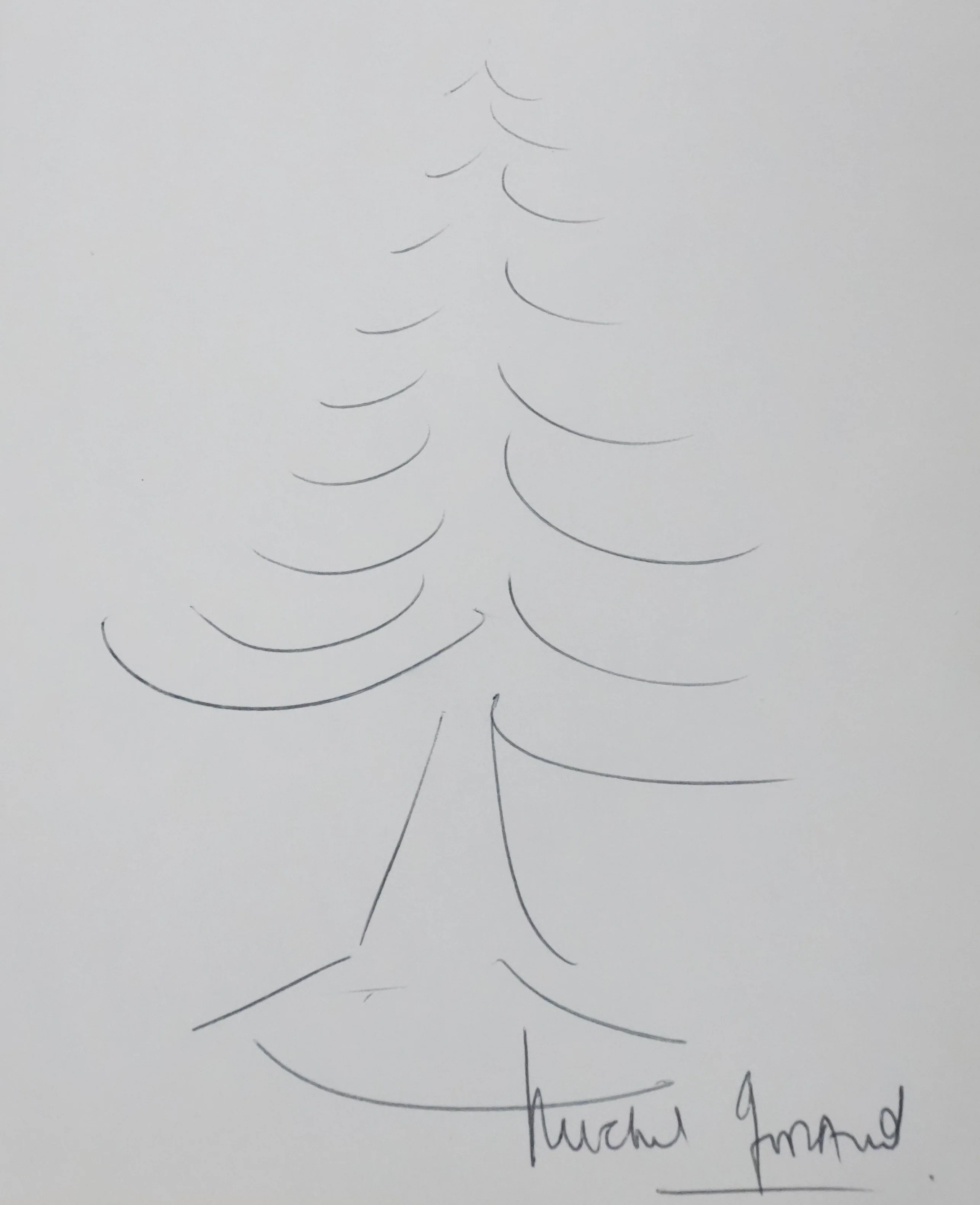 Michel GIRAUD : Arbre silencieux, Autographe et dessin original signé - Image 3