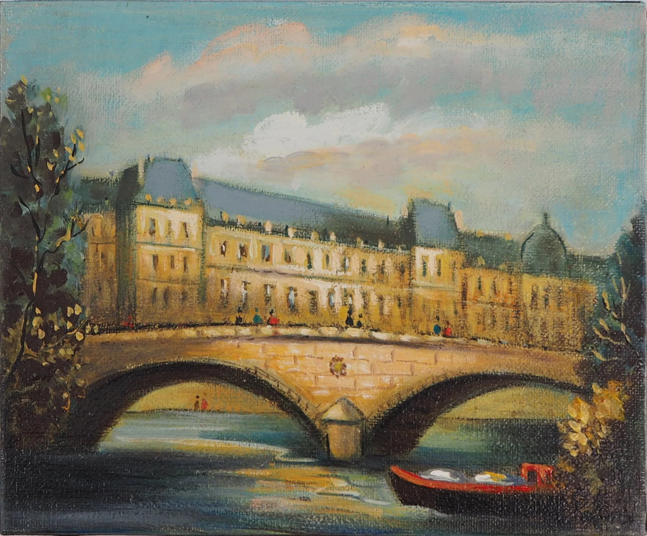 Michel PABOIS : Paris, Musée du Louvre, Huile sur toile originale signée