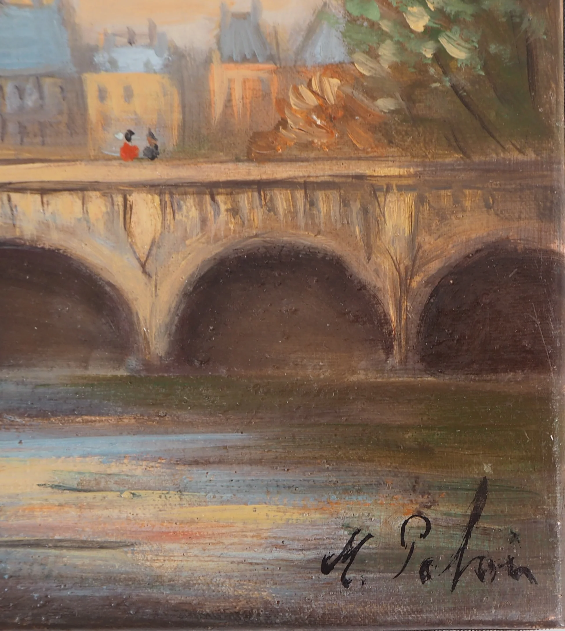 Michel PABOIS : Paris, Pont Neuf, Huile sur toile originale signée - Image 2
