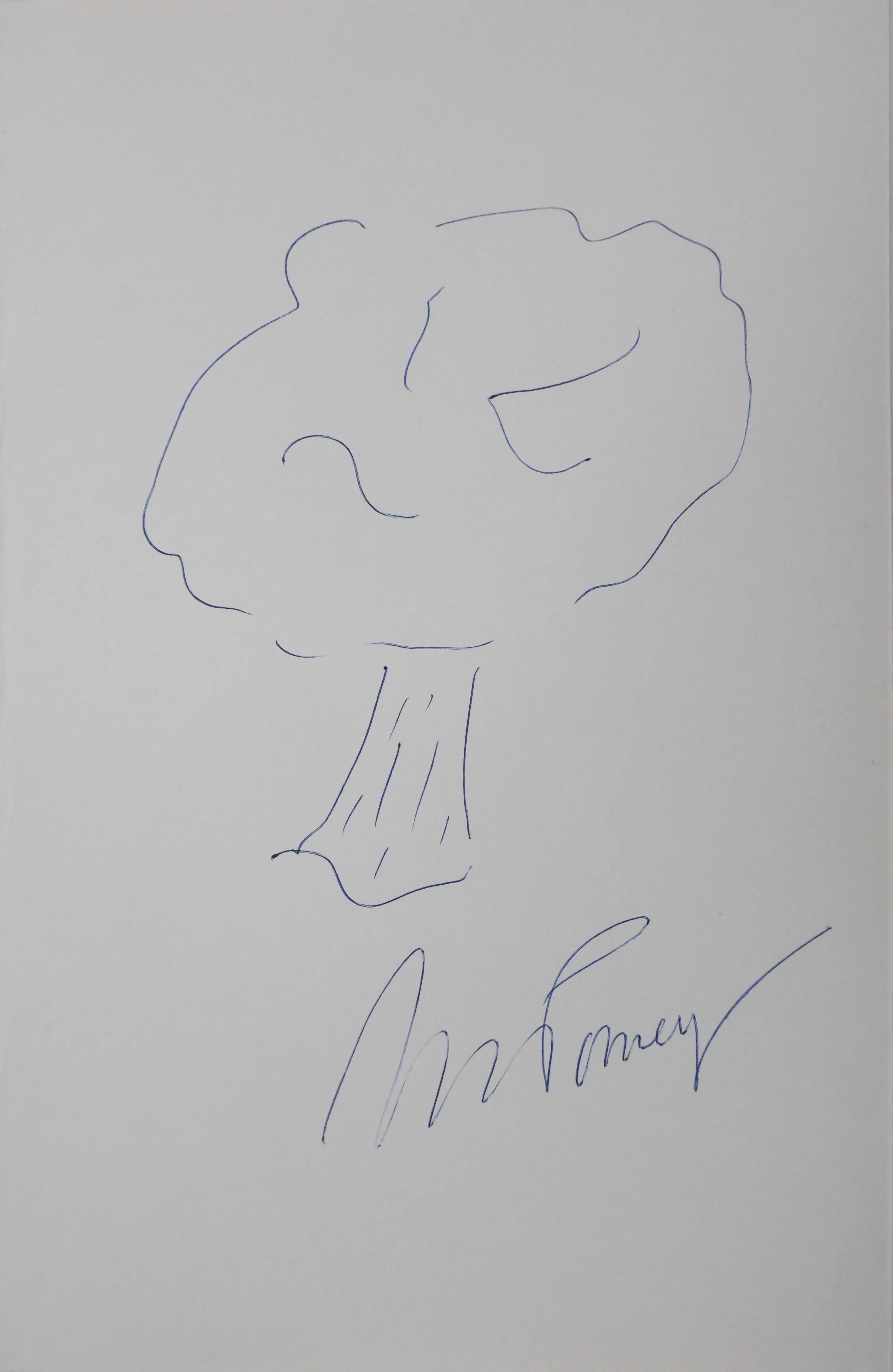 Michel PORNEY : L'arbre volant, Autographe et dessin original signé